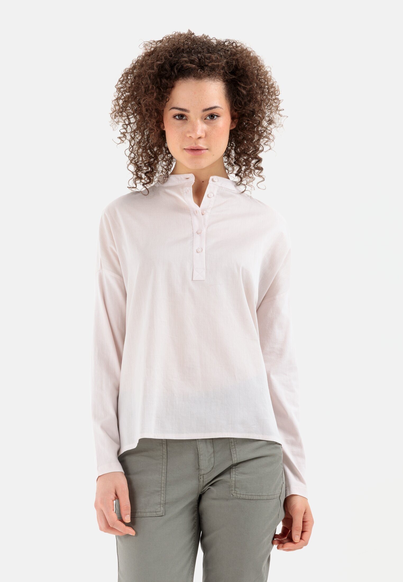 Schlupfbluse mit Jerseyeinsatz
