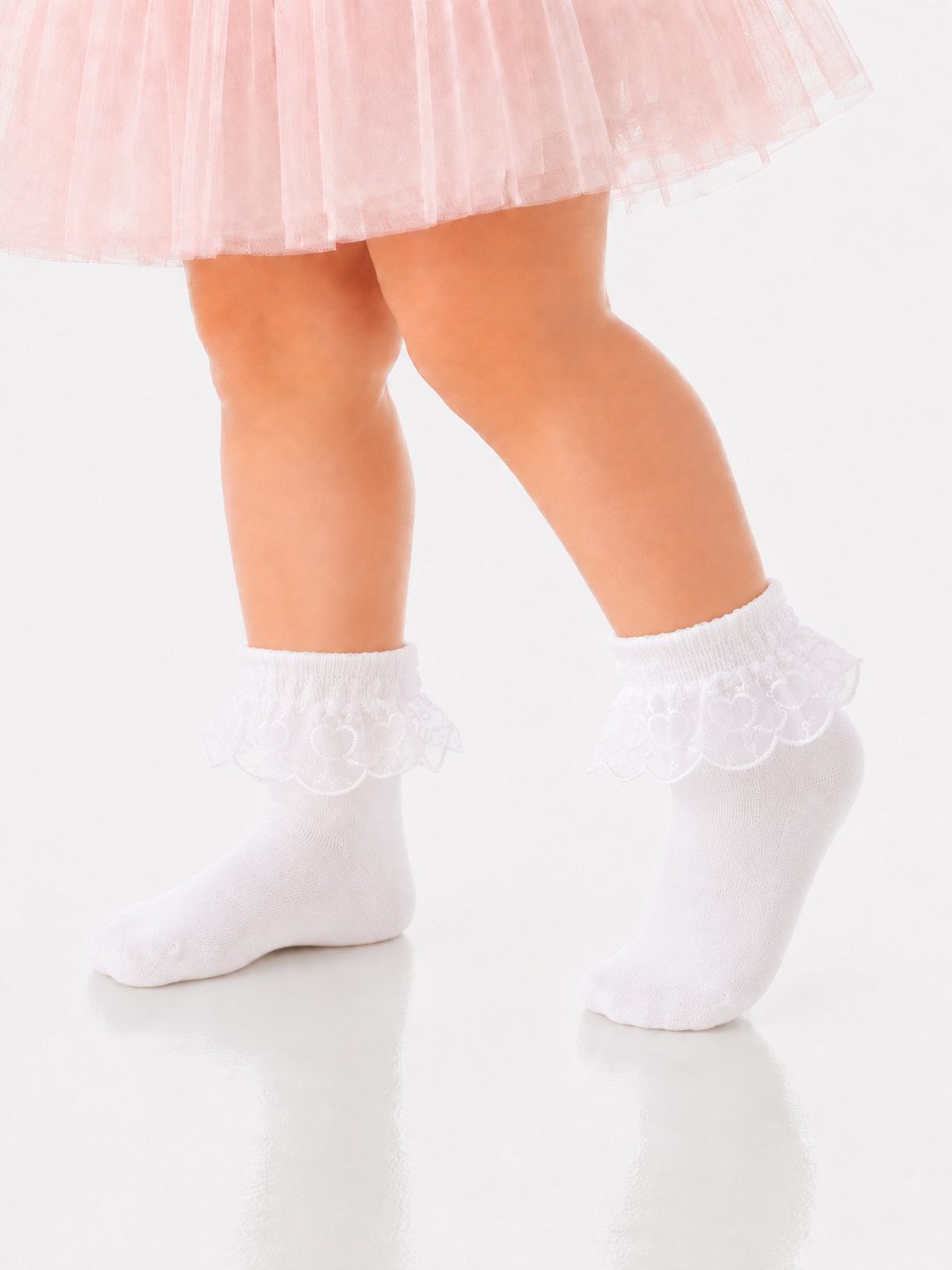 Socken Socken mit Rüschen in Weiß für Babys und Kinder