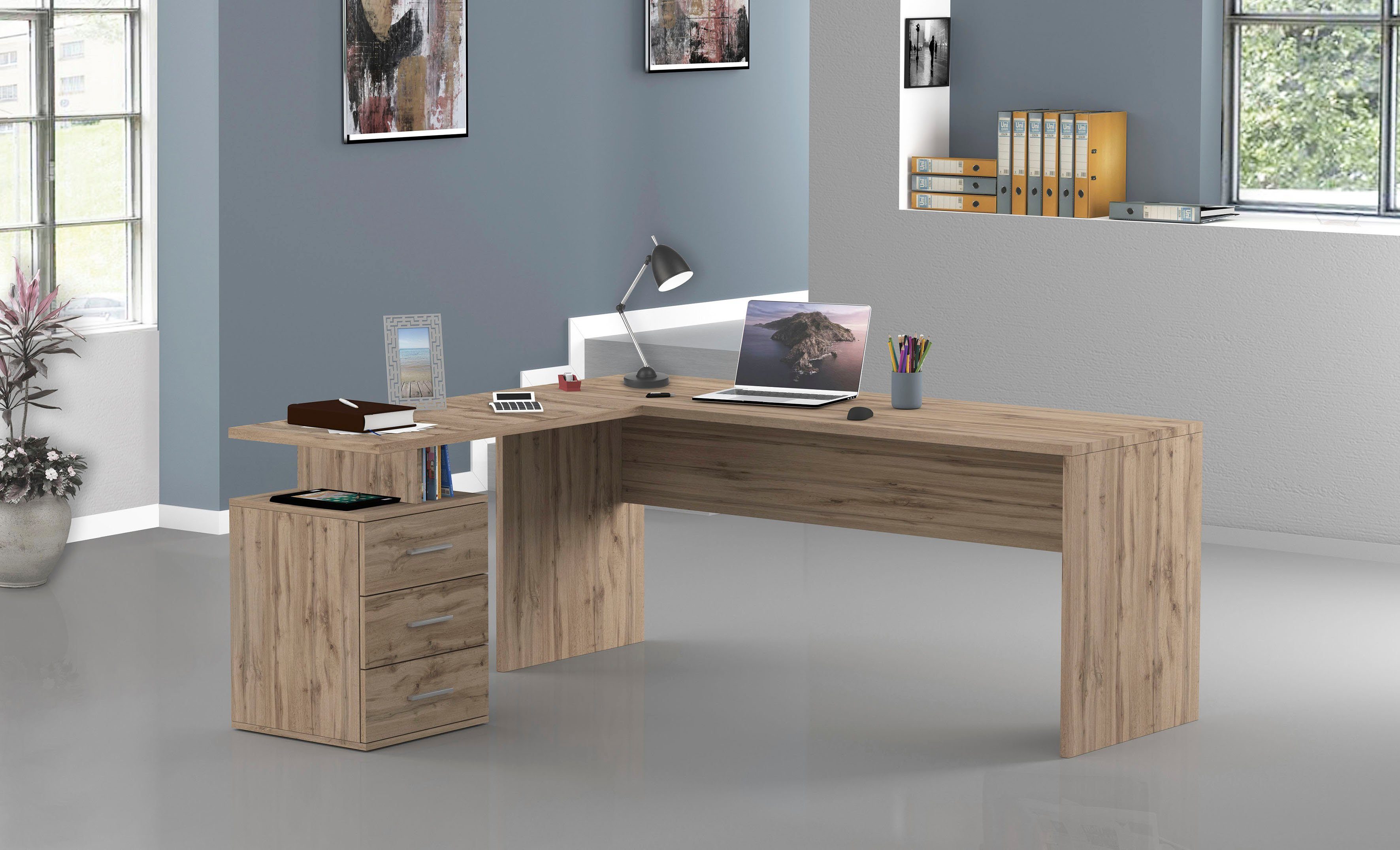 INOSIGN Eckschreibtisch New Selina, Schreibtisch, Schubkästen, günstig online kaufen
