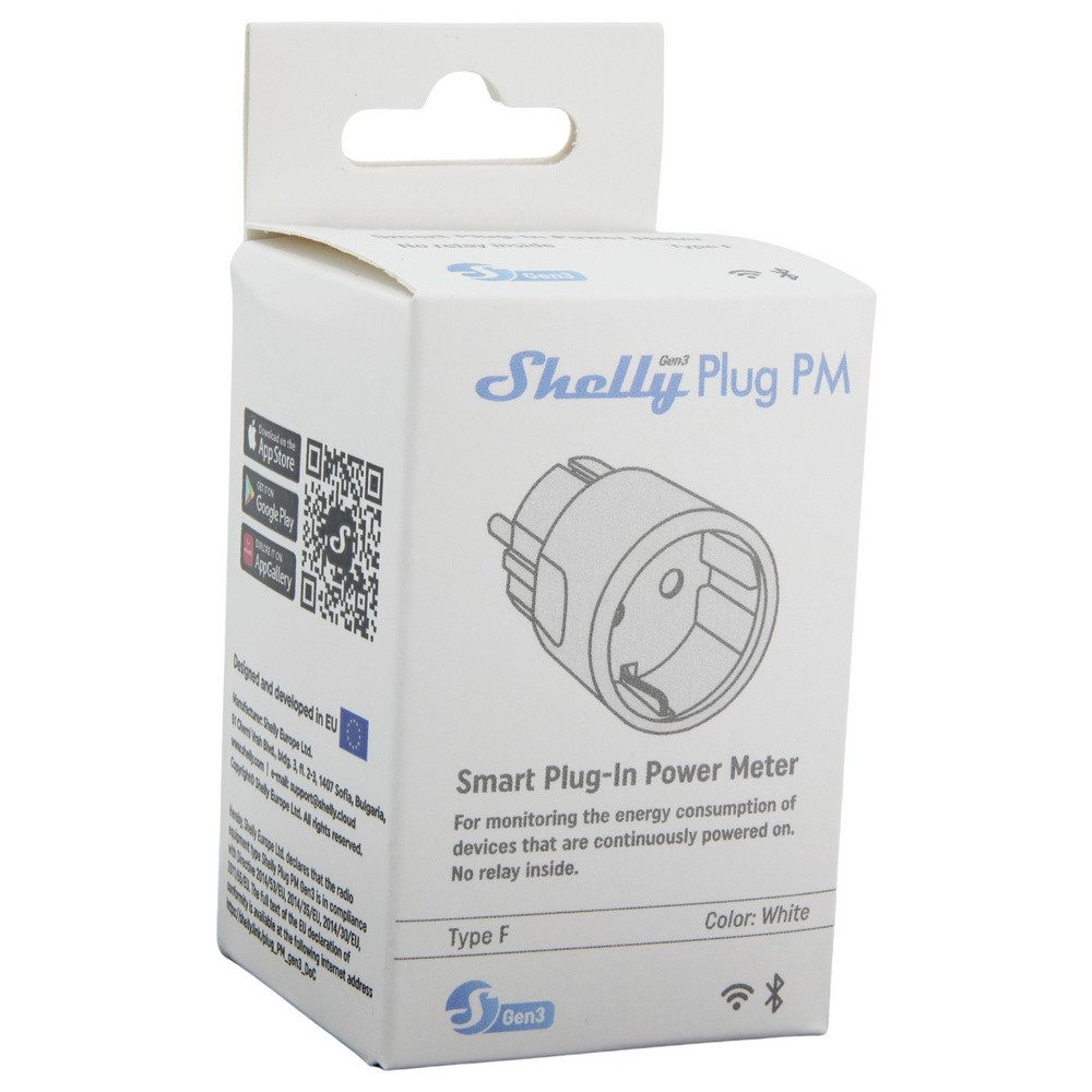 Shelly Shelly Plug PM Gen3 White Shelly Funk-Steckdose Wi-Fi, Bluetooth Smart-Home-Zubehör – Bild 5 von 5