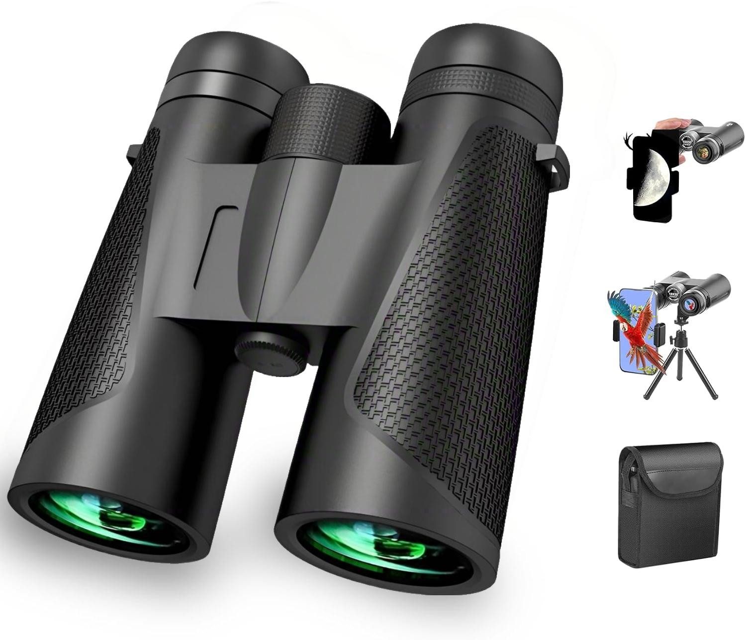 ibettertec 12x42 Fernglas mit BAK4 Prismen,nachtsicht,Binoculars Fernglas (Binoculars,Fokusknopf,hohe Vergrößerung,Stativmontage,rutschfest)