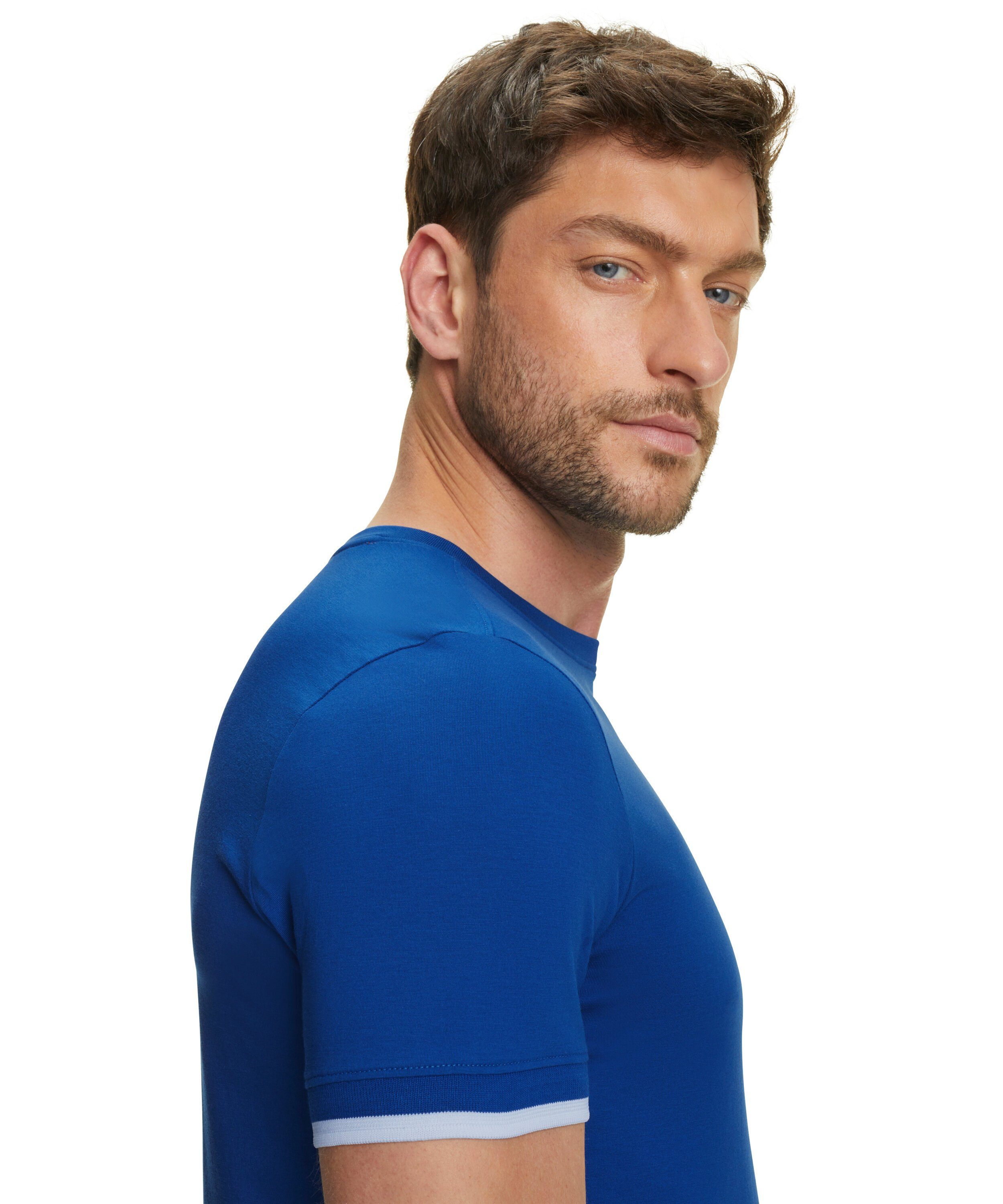 petrol Pima-Baumwolle blue (1-tlg) aus hochwertiger T-Shirt FALKE (6493)