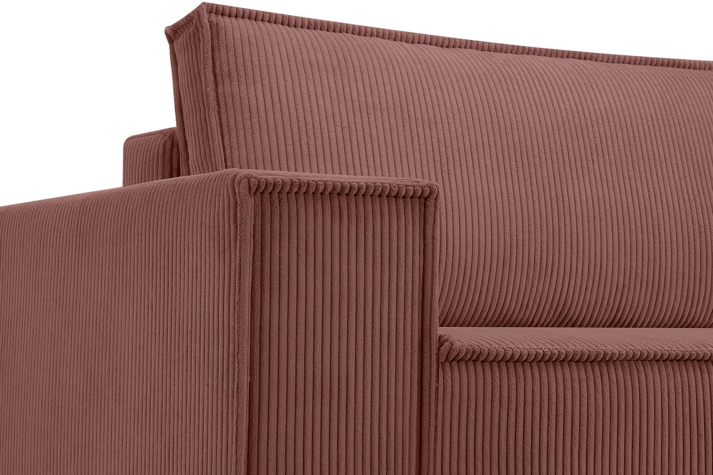 Konsimo 3-Sitzer in EU, hergestellt Cord-Stoff in Schlaffunktion, mit Pet der Friendly NAPI, rosa