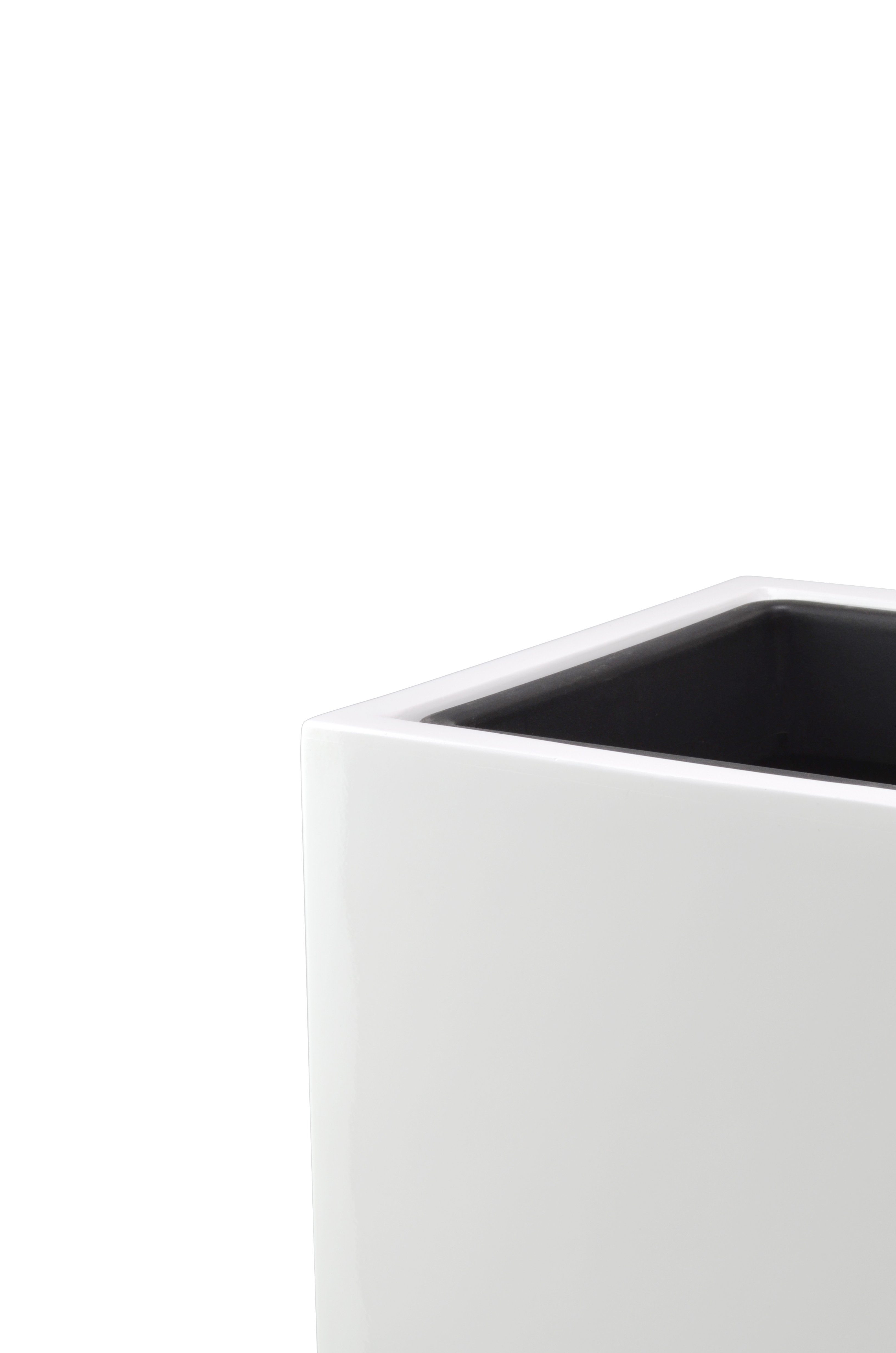 Flingora Bodenvase Temple, mit Einsatz - Fiberglas - Indoor & Outdoor - Weiß - Höhe 75 cm