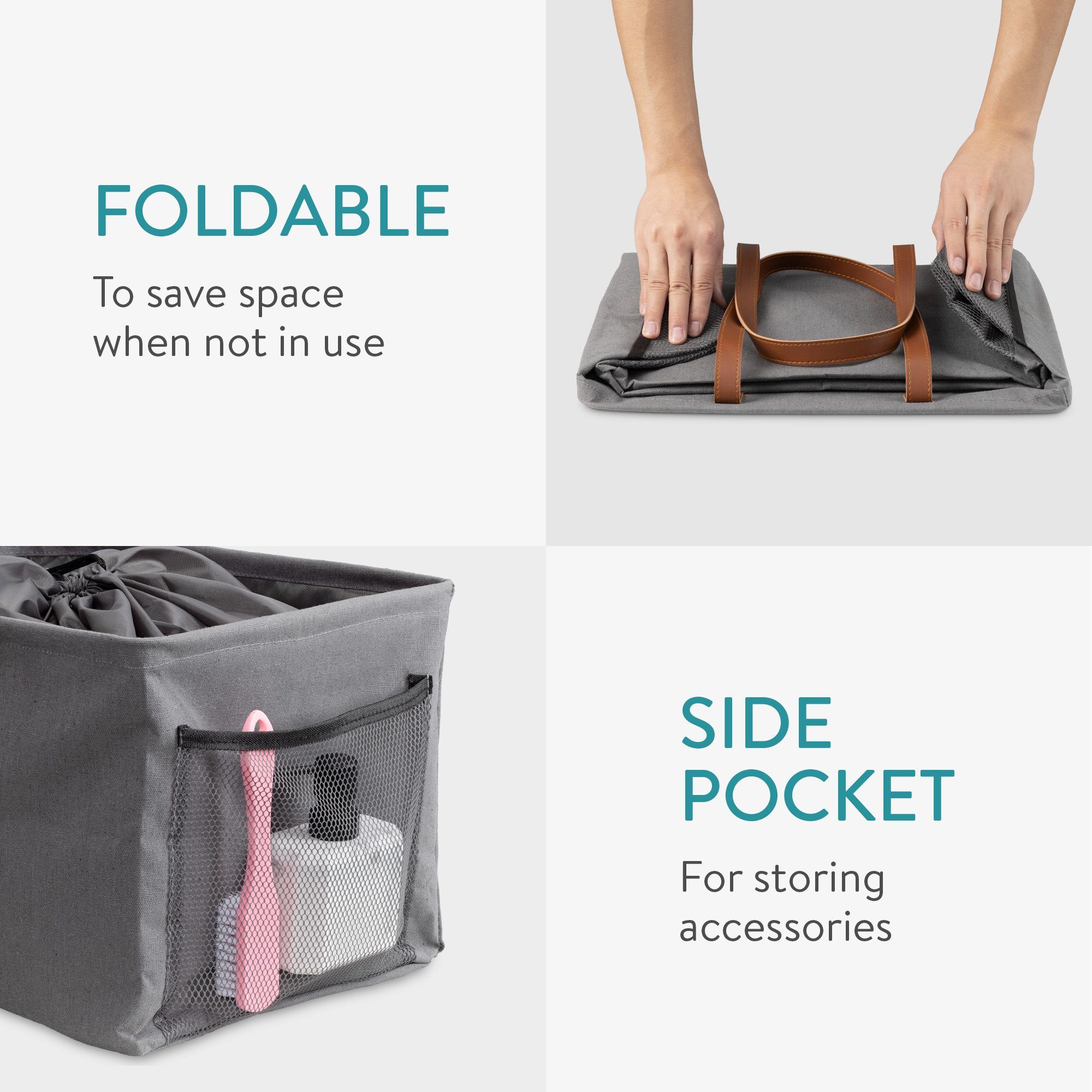 Navaris Aufbewahrungsbox Faltbare Wäschekörbe aus Stoff günstig online kaufen