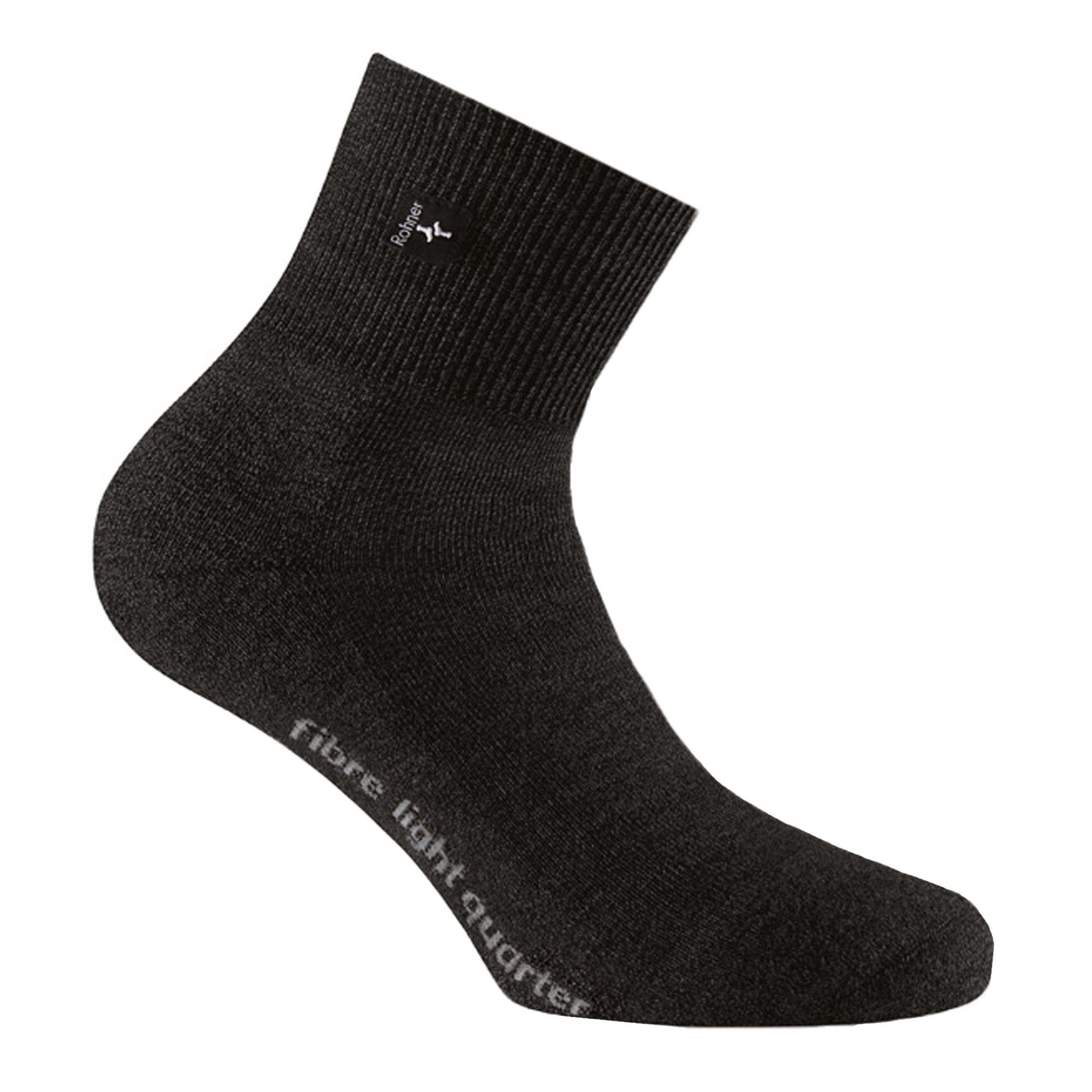 Rohner Socks Sportsocken Unisex Quarter Trekking Socken - Fibre Light Schwarz