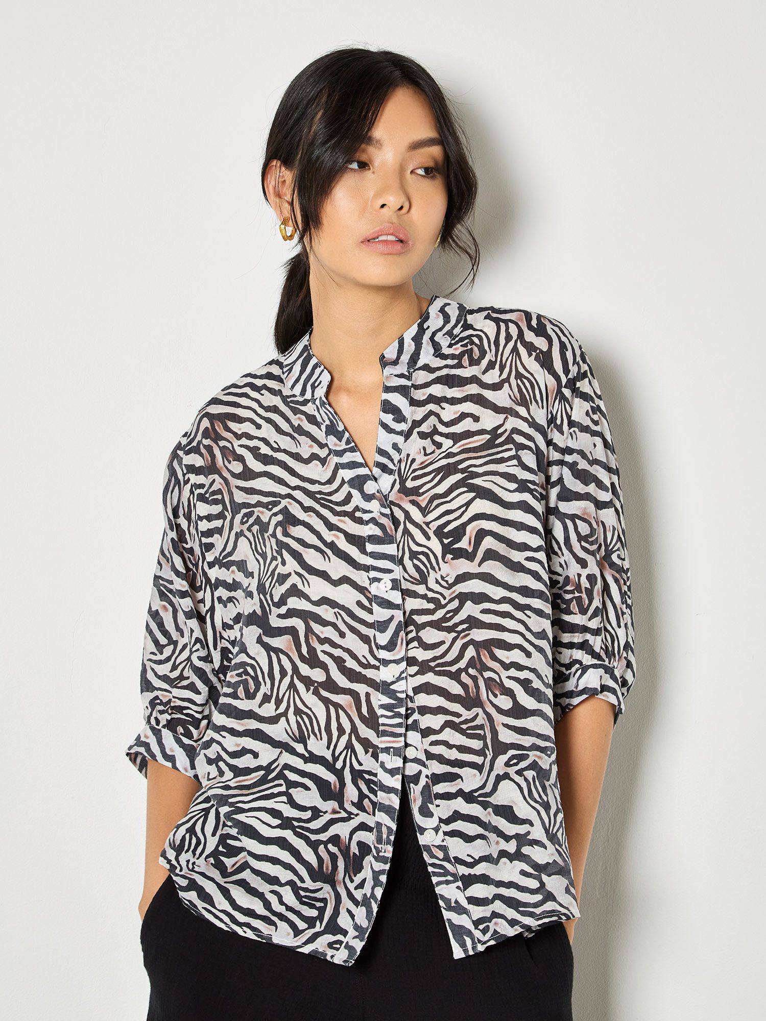 Klassische Bluse Oversized-Bluse