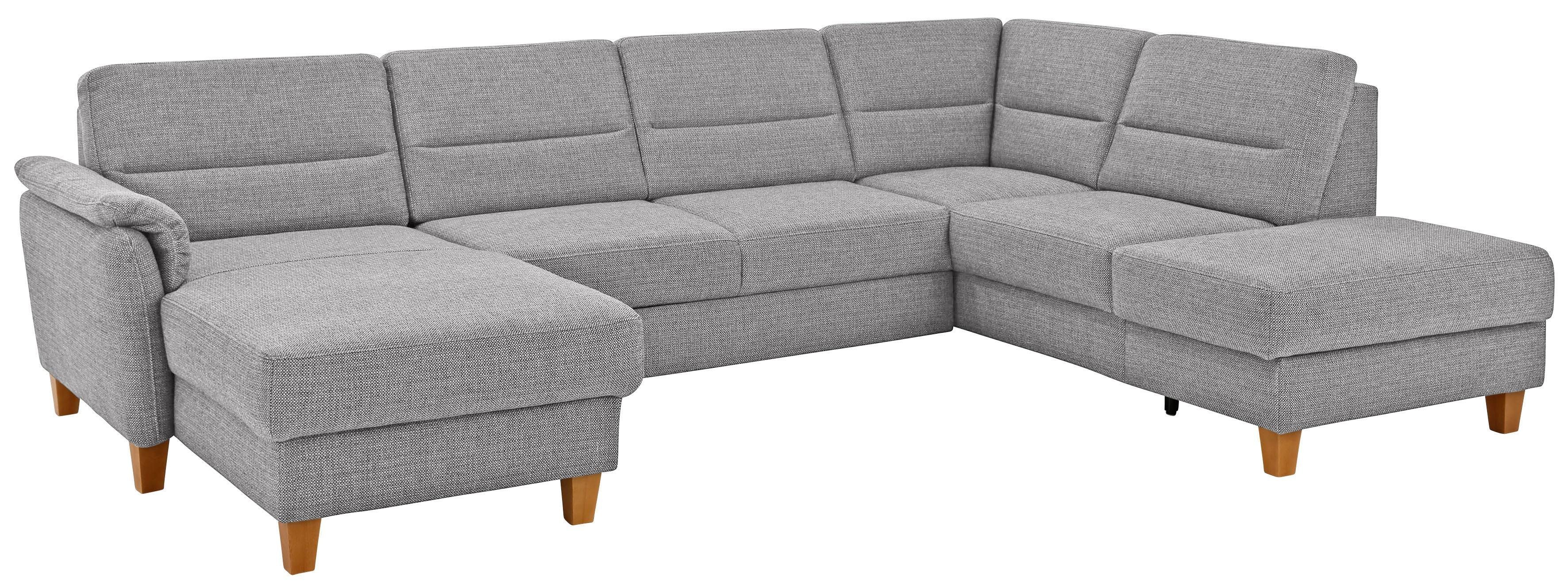Home affaire Wohnlandschaft Palmera U-Form, B: 308 cm, optional Schlaffunktion & Bettkasten, Federkern