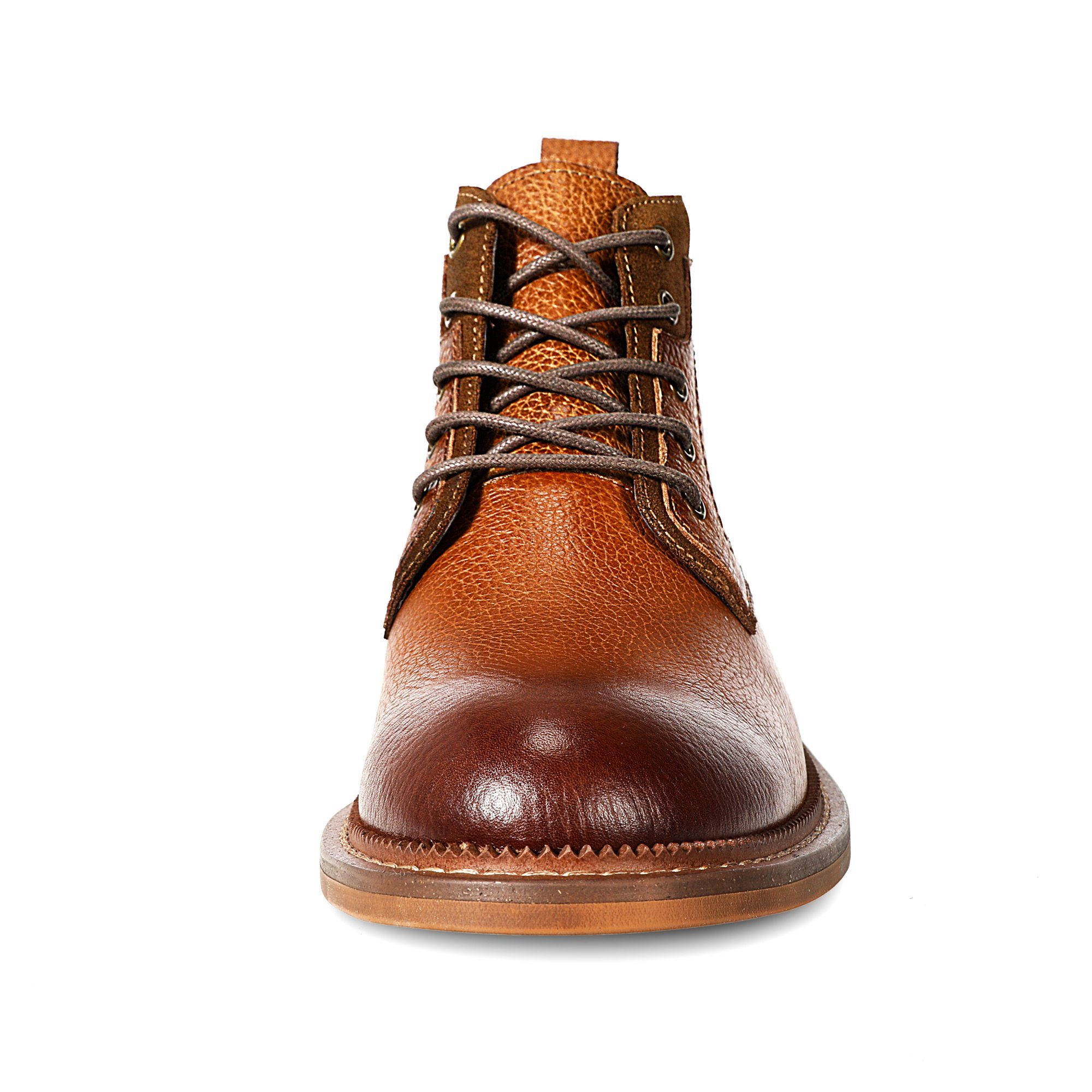 Allthemen Schnürstiefelette Herren Stiefeletten aus Rindsleder Klassische Schnürboots für Männer – Bild 5 von 5