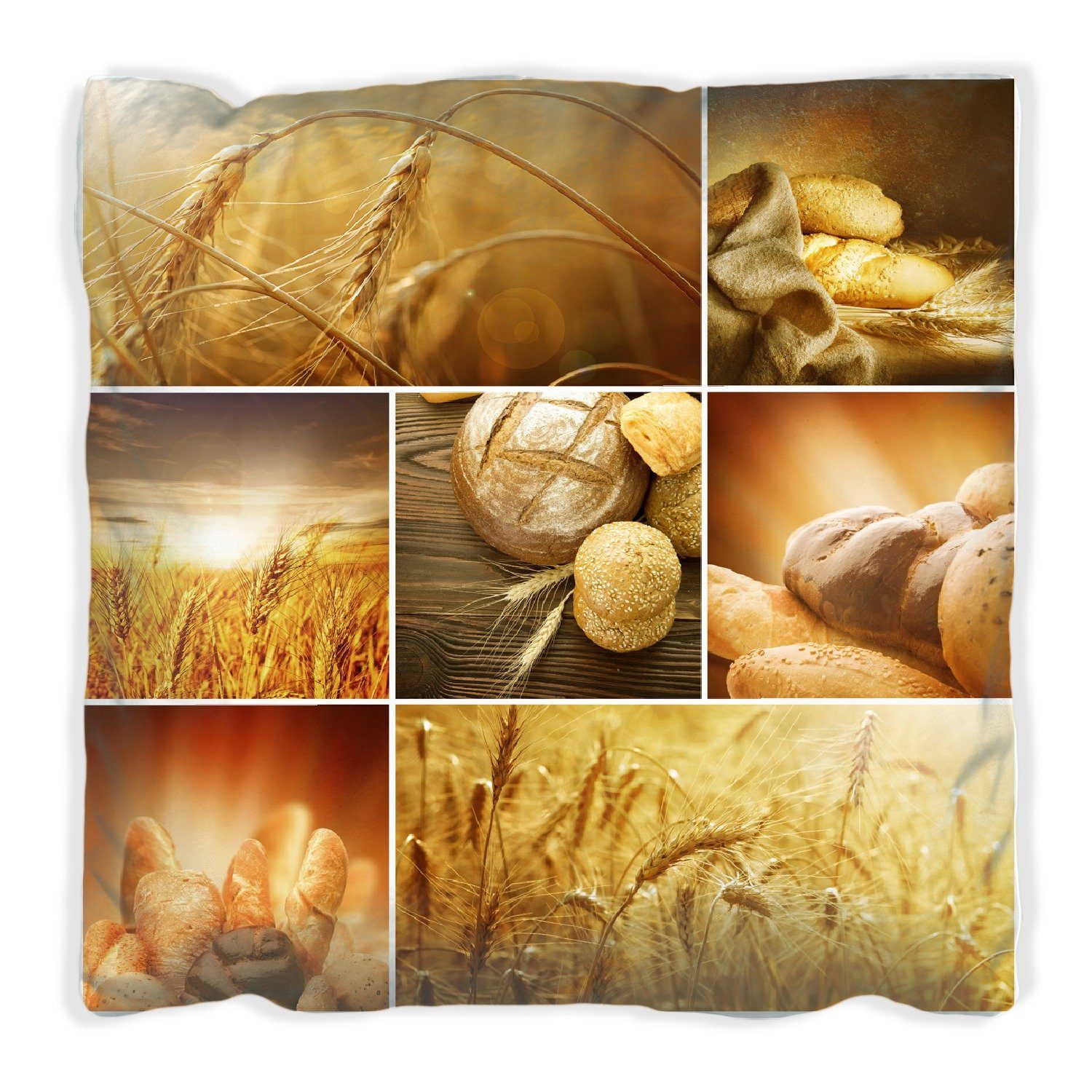 Getreide Wallario Brotsorten Dekokissen aus Weizen, und handgenäht