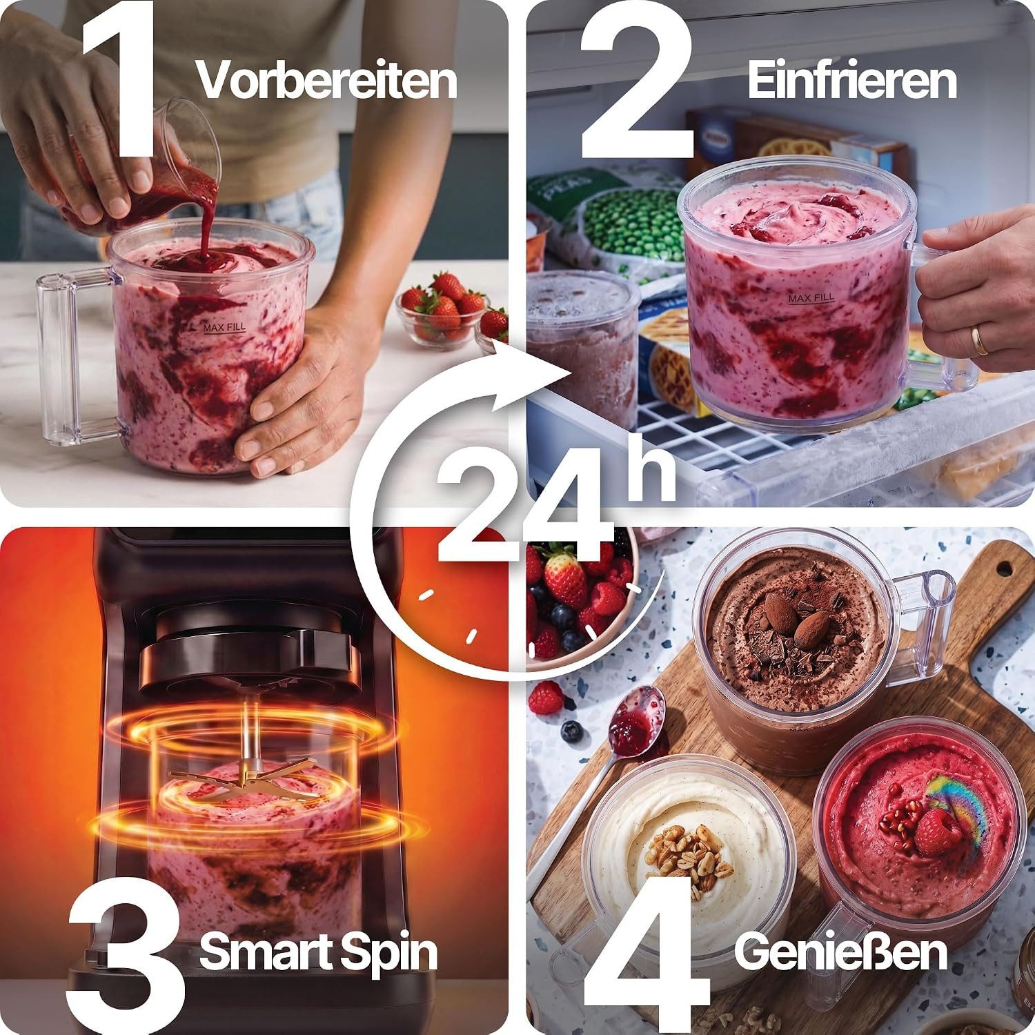 Seeger Eismaschine MultiCream 10-in-1, 1,5 l, 800 W