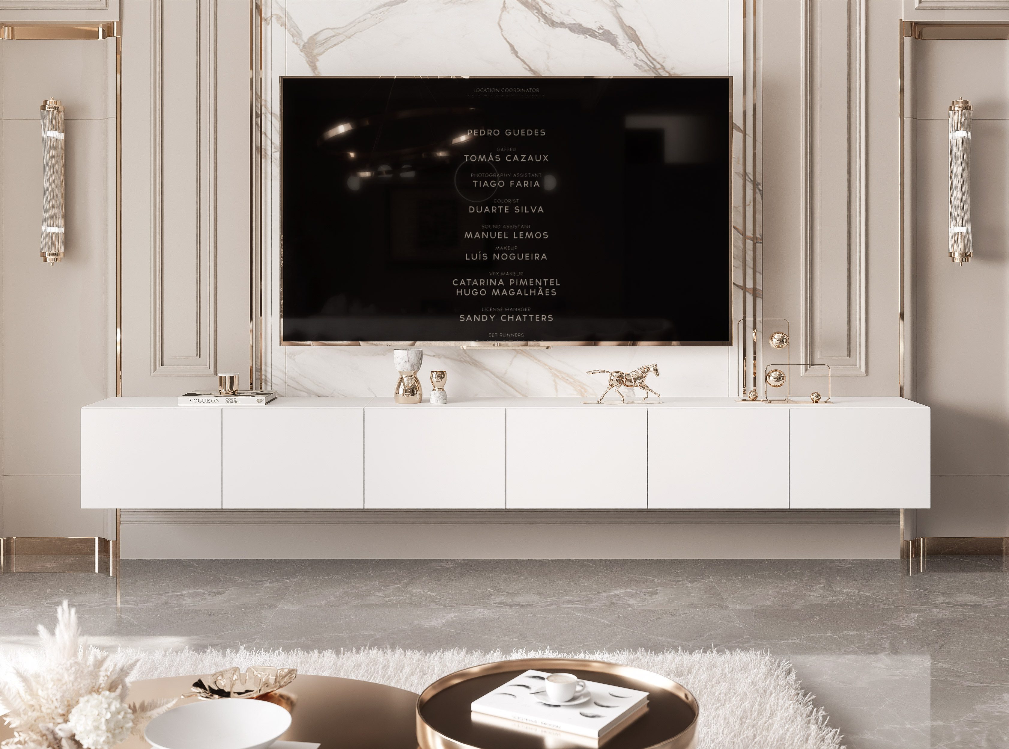 yourhouse24 Lowboard TV ANGEL 300 mit LED-Beleuchtung – Griffloses Design – Bild 3 von 5