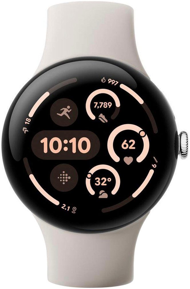 Google Pixel Watch 3 45mm WIFI Smartwatch (4,5 cm/1.77 Zoll, Watch OS 5)