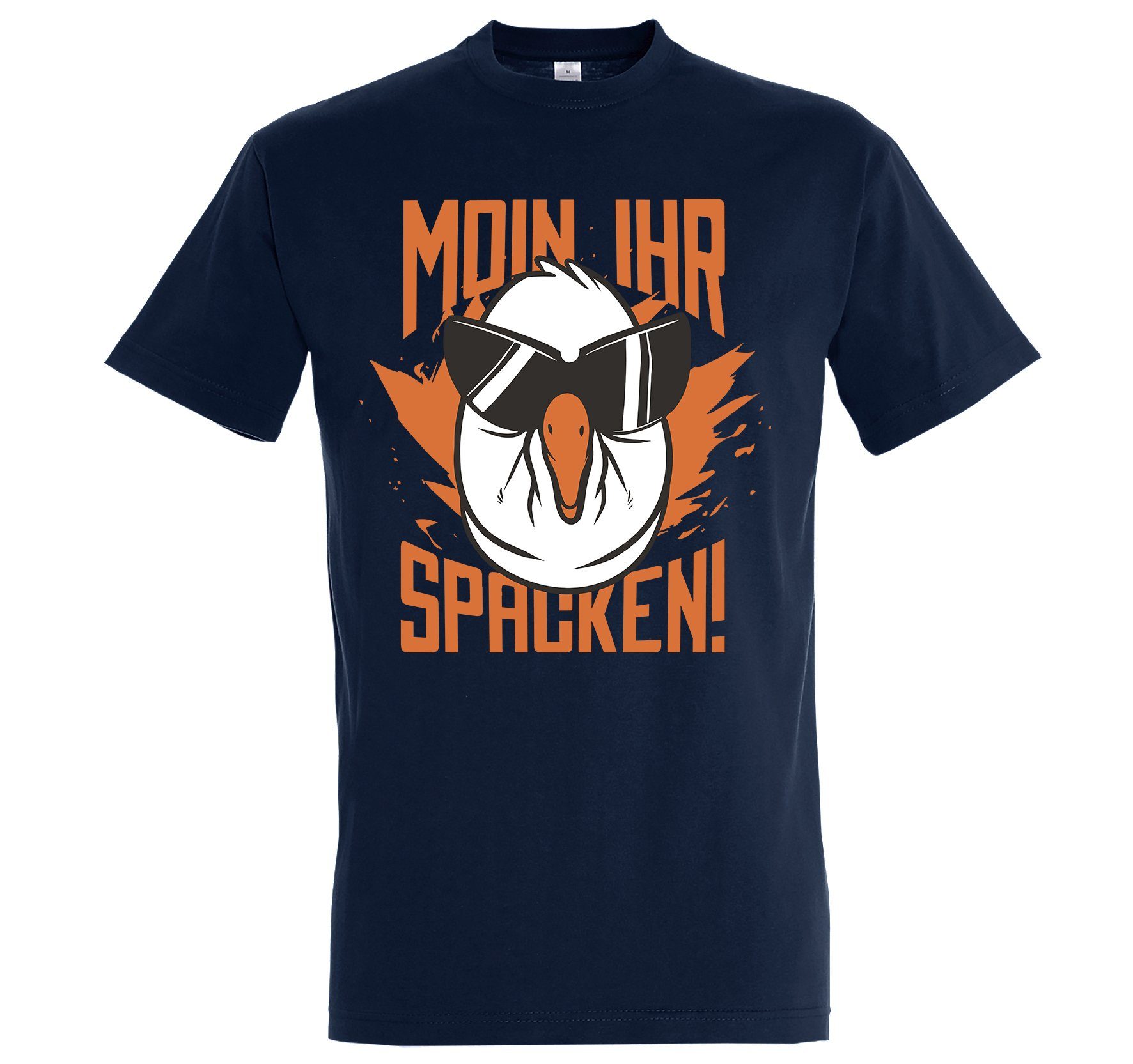 Youth Designz Print-Shirt Herren T-Shirt Moin Ihr Spacken mit lustigem Spruch Aufdruck Navyblau | T-Shirts
