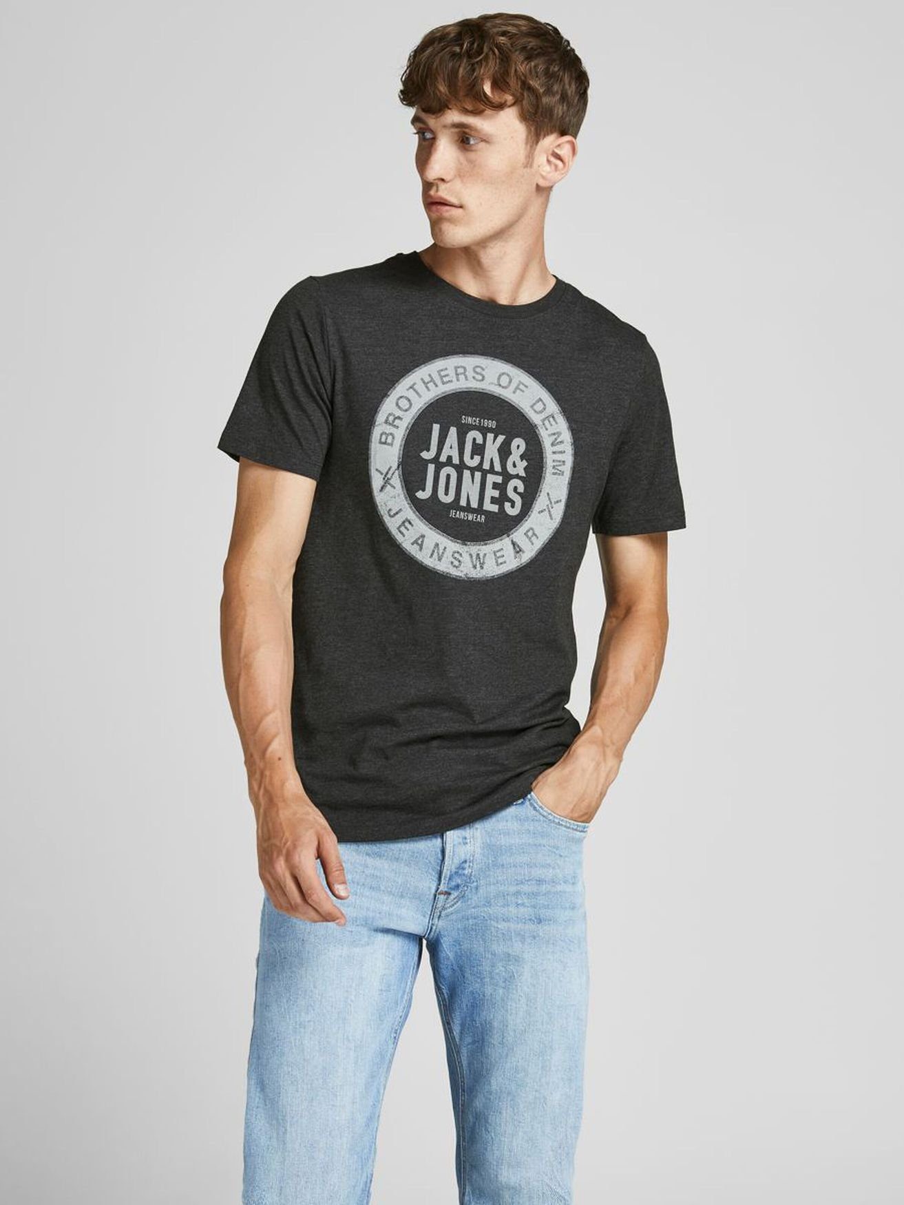 T-Shirt Dunkelgrau Jones & T-Shirt Modern Jersey Shirt Jack Art (1-tlg) 3617 JJEJEANS in Rundhals