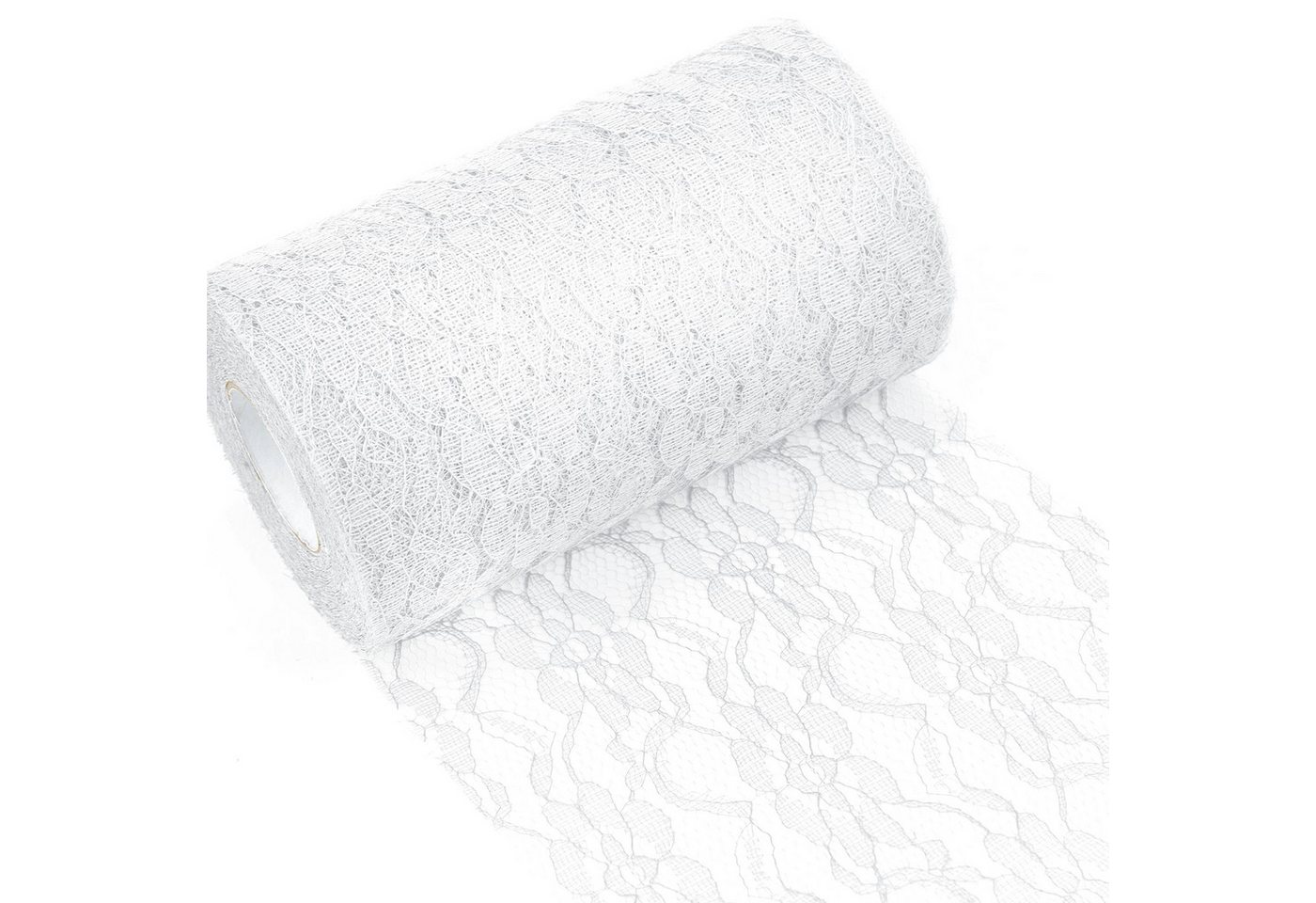 FOUORTUNATE-BEE Tischläufer Tischläufer Spitze Weiß 15cm x 25m Spitzenstoff Deko Tischläufer (für Hochzeit Vintage Rezeption Dekor, Sommer Outdoor Party Boho Hochzeit Tisch Dekor)