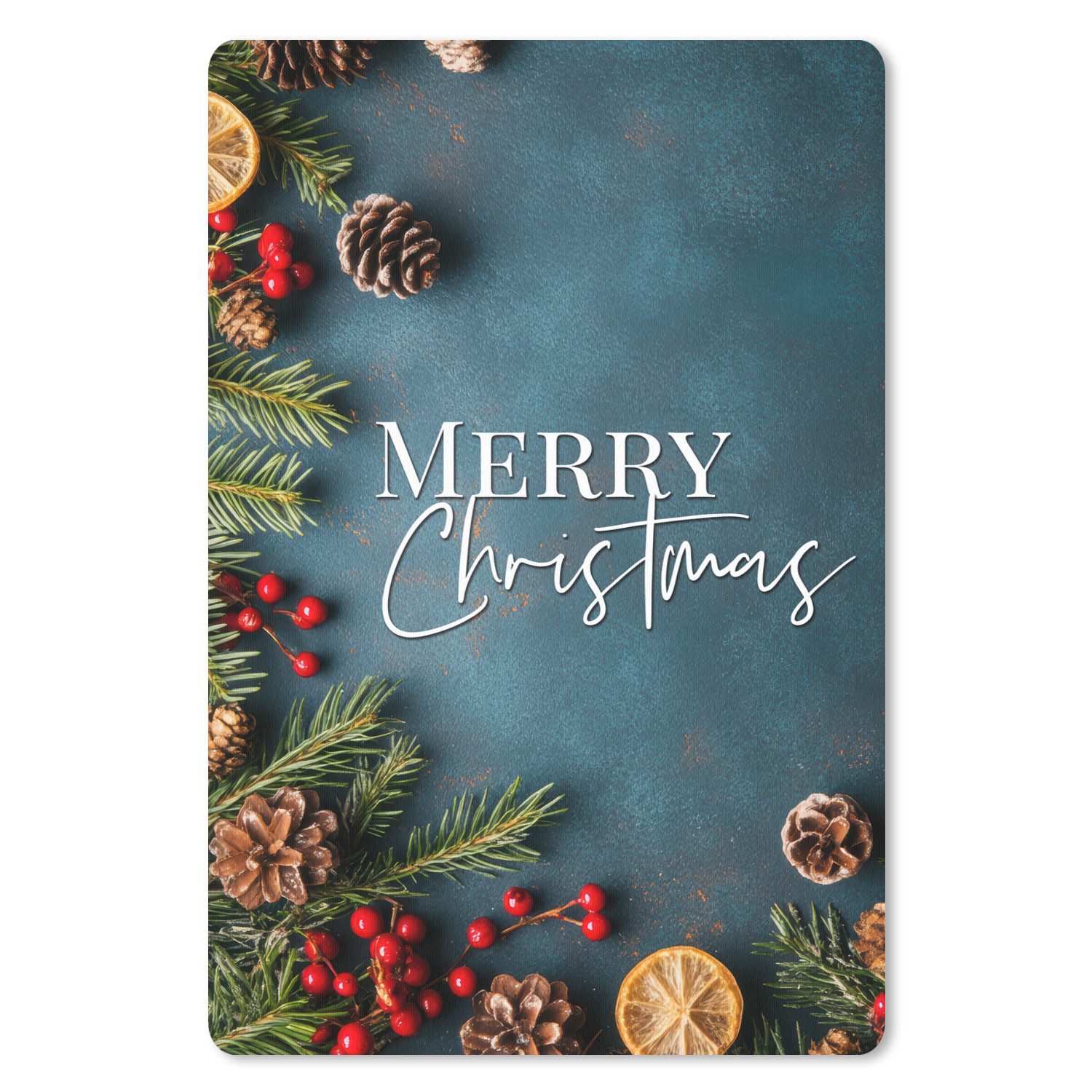 MuchoWow Mauspad Frohe Weihnachten - Blau - Weihnachten - Winter (1-St), Mousepad, Office und Gaming Zubehör, Desk Mat, 40x60 cm