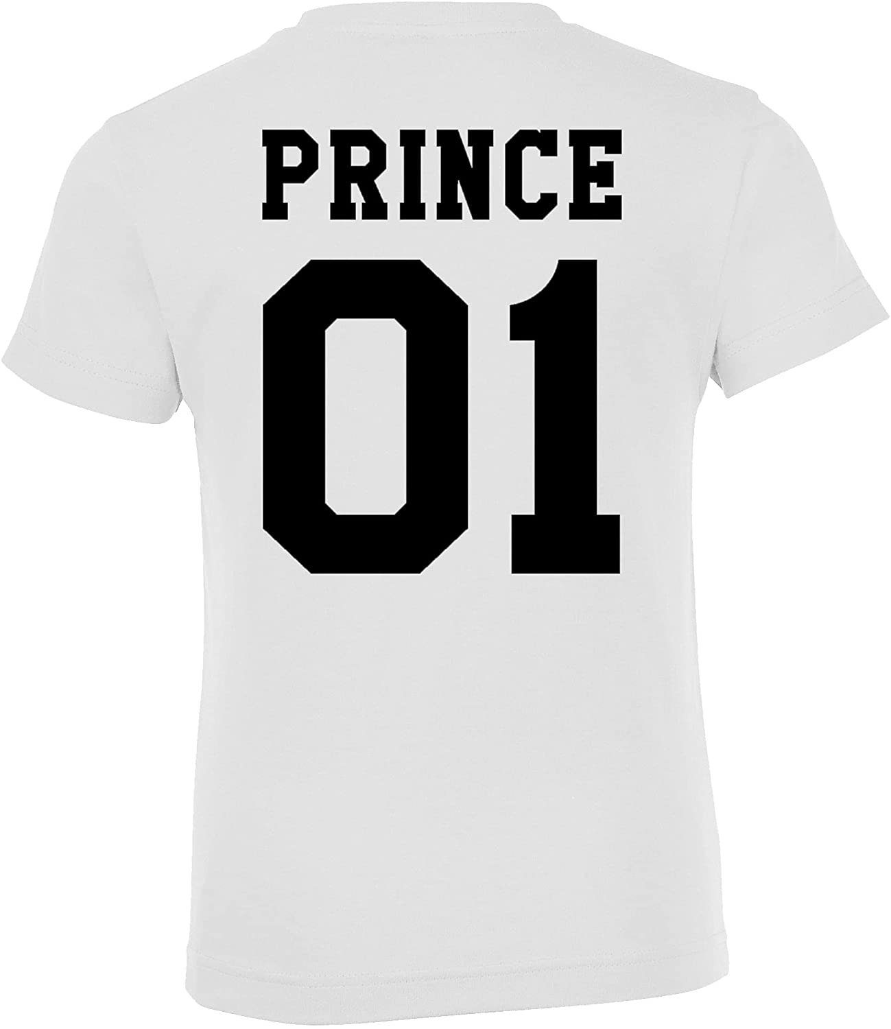 Youth Designz T-Shirt Prince-Weiß Damen T-Shirt Spruch King trendiger mit Prince Set Rückenprint, Kinder Princess Queen (1-tlg) Herren