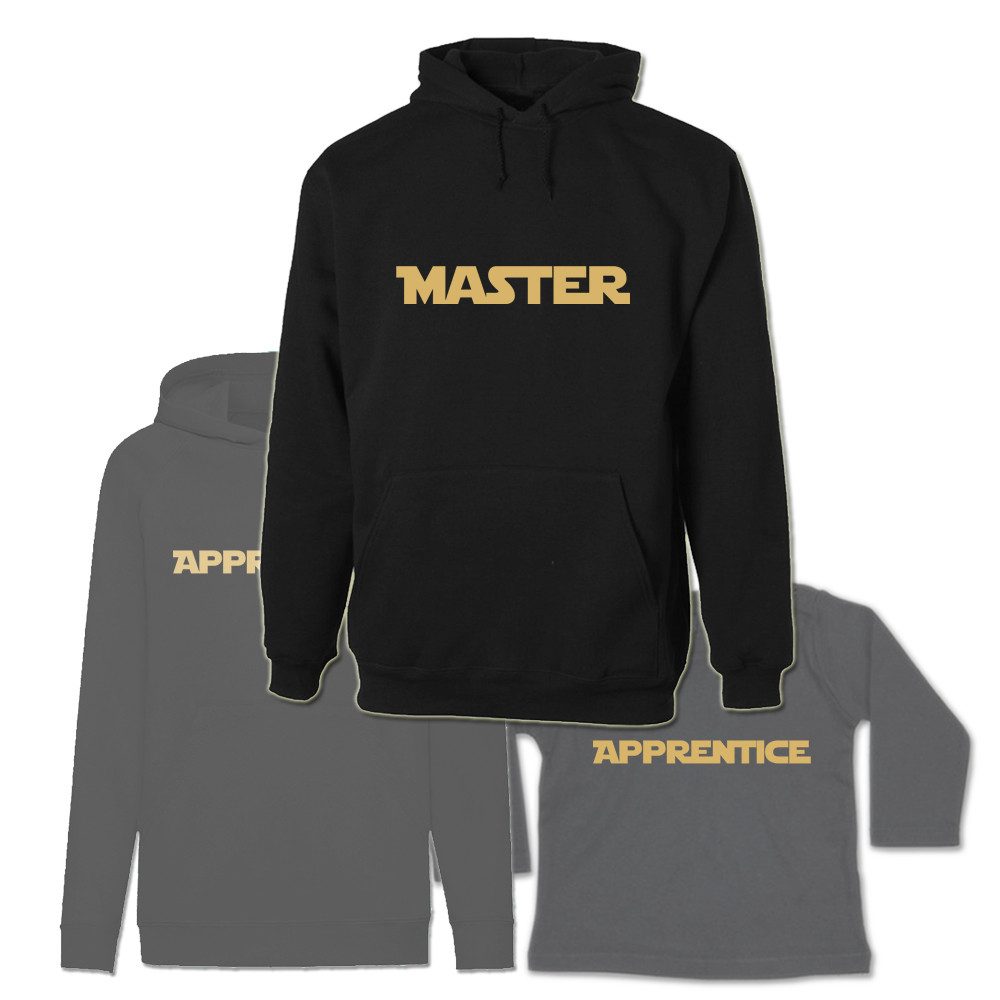 G-graphics Kapuzenpullover Master & Apprentice (Familien-Set, Einzelteile zum selbst zusammenstellen) Kinder & Erwachsenen-Hoodie & Baby Sweater mit Frontprint