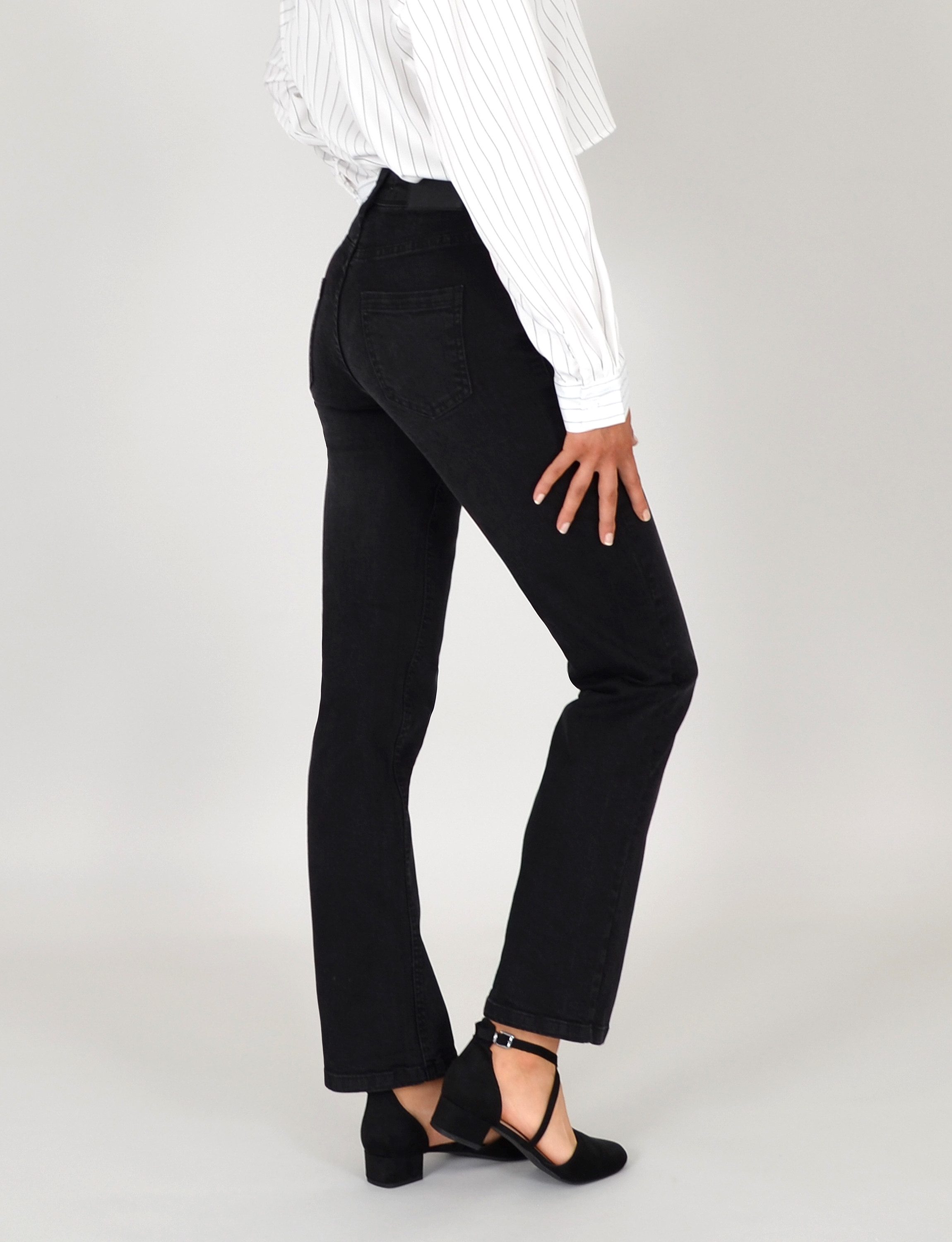 ESRA Straight-Jeans Damen Jeans Geradeschnitt Stretch Jeans Damen Regular Fit G4 Sale High Waist Jeans Damen Straight Hose Regular Jeans bis Große Größe – Bild 5 von 5