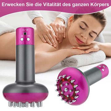 Novzep Massagegerät Elektrisch vibrierendes Massagegerät, Kabellose Meridianbürste, Lila