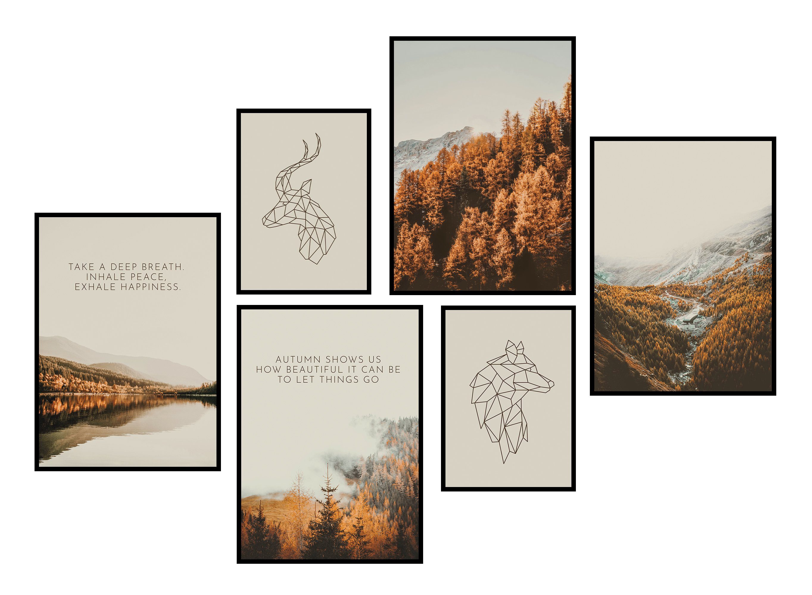 CreativeRobin Bilder-Collage » Poster-Set Herbst Wohnzimmer Herbst CreativeRobin, als Deko, «