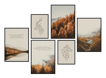 CreativeRobin Bilder-Collage » Herbst « Poster-Set als Wohnzimmer Deko, CreativeRobin, Herbst