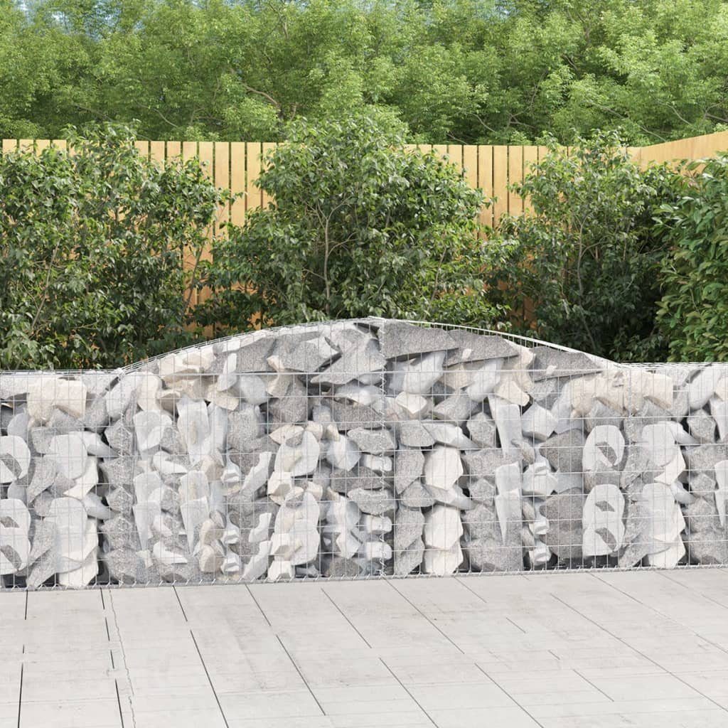 vidaXL Blumentopf Gabione mit Hochbogen 400x30x80/100 cm Verzinktes Eisen (1 St)