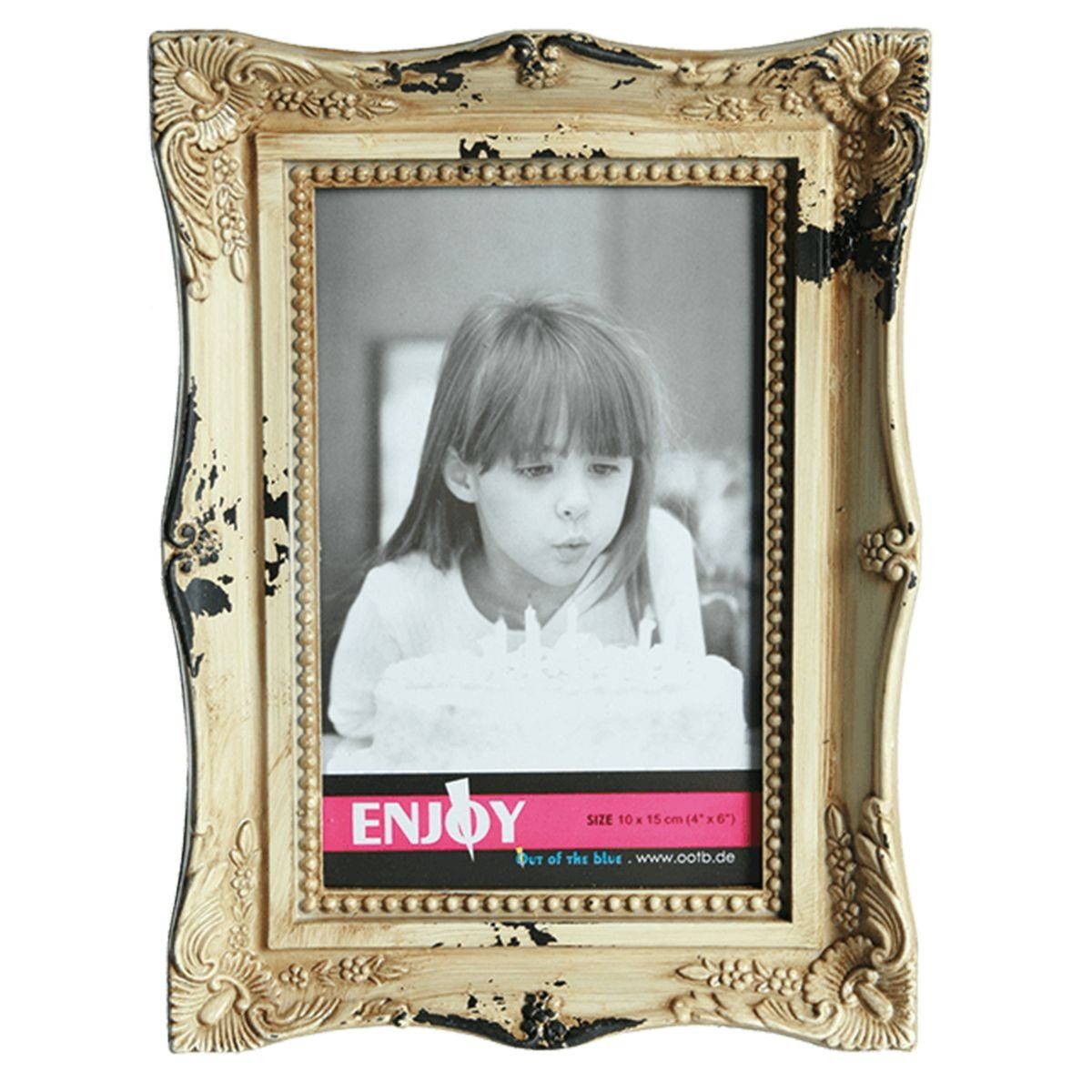 Out of the Blue Fotohalter Bilderrahmen 10x15 cm Antikoptik Creme Freistehe günstig online kaufen