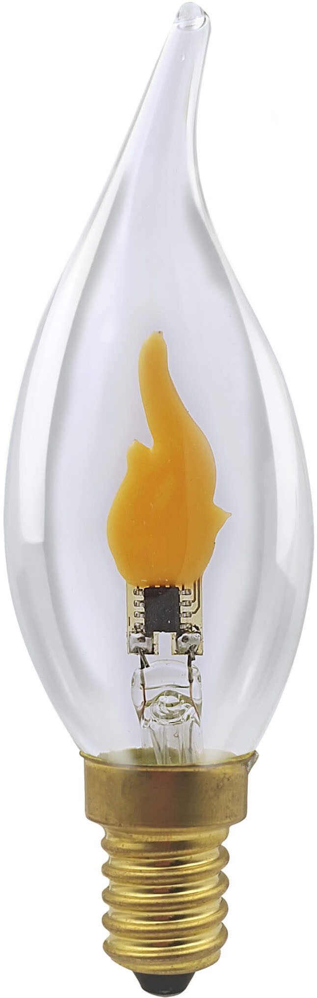 SEGULA LED-Filament LED Kerze Windstoß klar, E14, E14, 1 St., Warmweiß