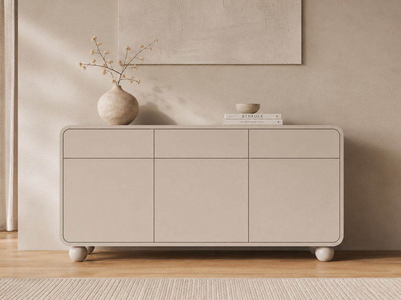 GrainGold Kommode Soffio (Set, Kommode, Push-to-open), Breite 160 cm, mit Push-to-open, Schubladen, Modern Stil