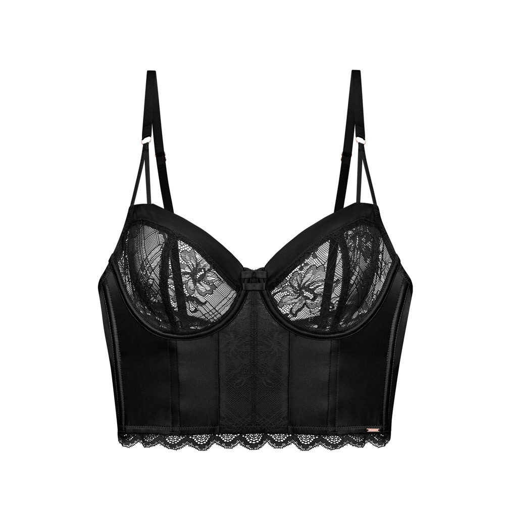 Dorina Bustier Hasina mit zarter Spitze und glänzendem Satin, verstellbare Träger