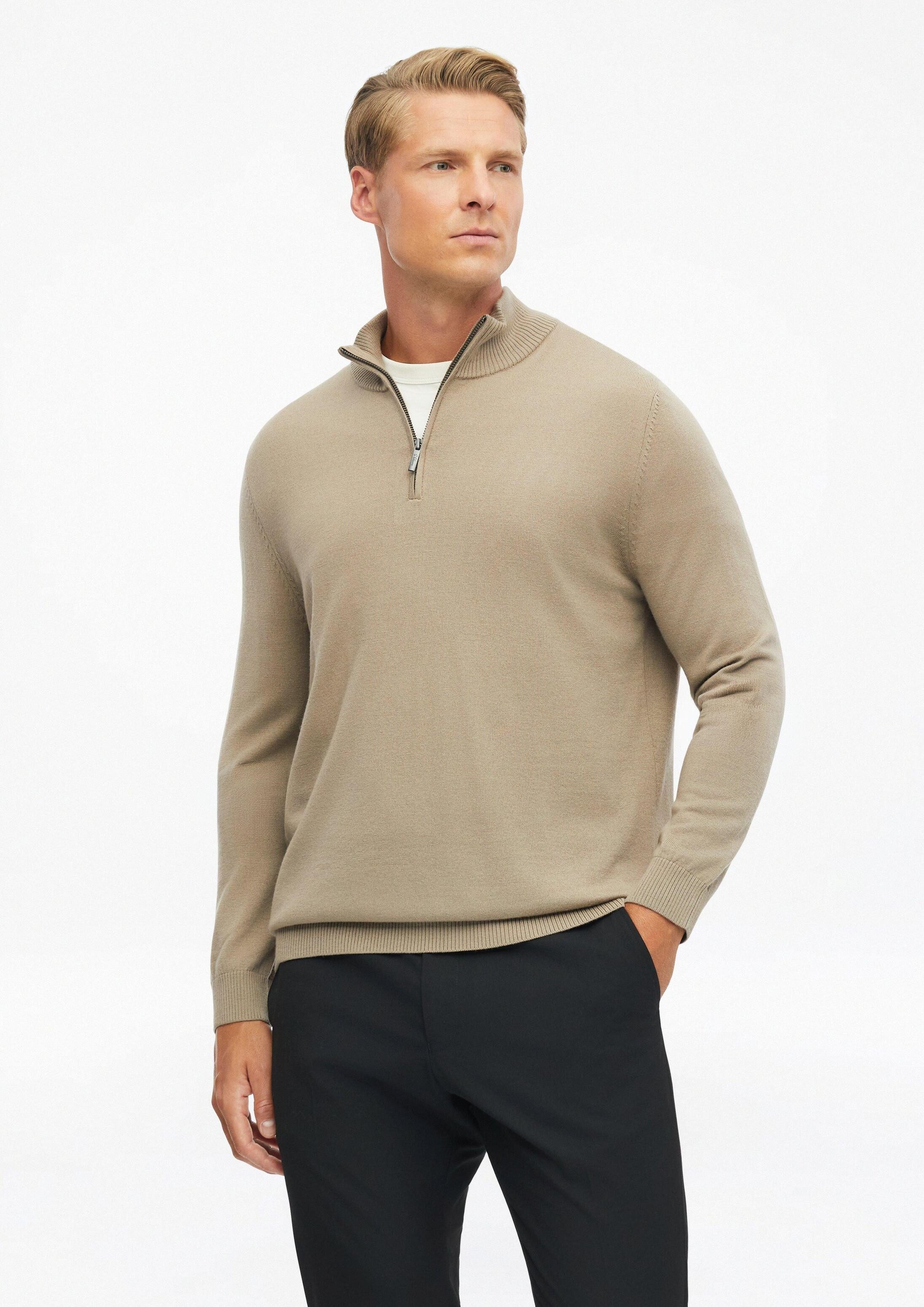 s.Oliver Longpullover Strickpullover Feiner Strick-Troyer aus 100% Merinowolle