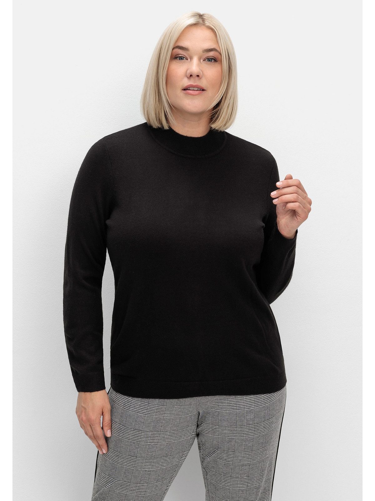 Sheego Stehkragenpullover Große Größen in weicher günstig online kaufen