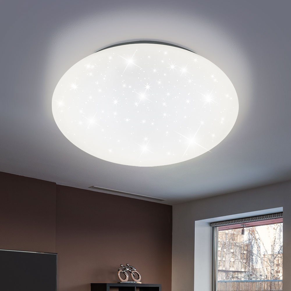 Reality Leuchten LED Deckenleuchte, LED-Leuchtmittel fest verbaut, Kaltweiß, Warmweiß, Neutralweiß, Tageslichtweiß, Farbwechsel, LED Decken Leuchte Sternen Effekt Tageslicht Lampe