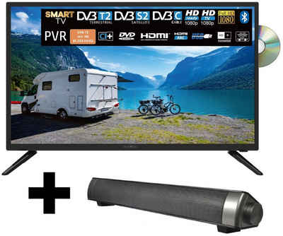 Reflexion LDDW32i+ LED-Fernseher (80,00 cm/32 Zoll, Full HD, Smart-TV, DC IN 12 Volt / 24 Volt, Netzteil 230 Volt, Fernseher für Wohnwagen, Wohnmobil, Camping, Caravan, mit integriertem DVD-Player, inkl. Soundbar)