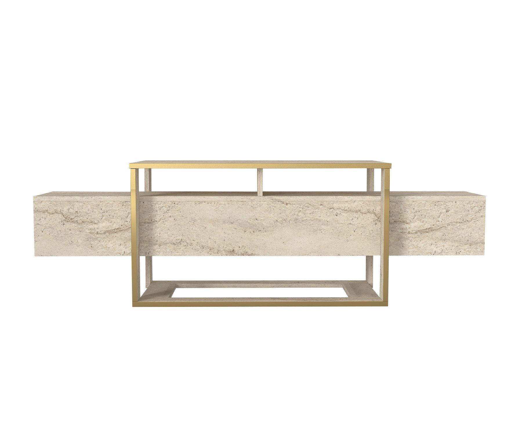 moebel17 Lowboard Lowboard Beige mit Granit Optik (Einzelmöbel, 1 St., TV-L günstig online kaufen