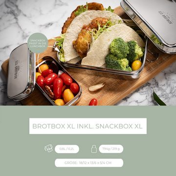 ECO Brotbox Lunchbox Brotbox XL inkl. Snackbox XL, Edelstahl