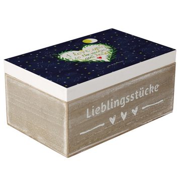 Mr. & Mrs. Panda Dekokiste Love u to the moon & back - Geschenk, romantisch, Holzkiste, Kiste, Naturliebhaber, Dekokiste, Schatzkiste, Sommer Deko, Partner Geschenk, Mond, Natur (1 St)