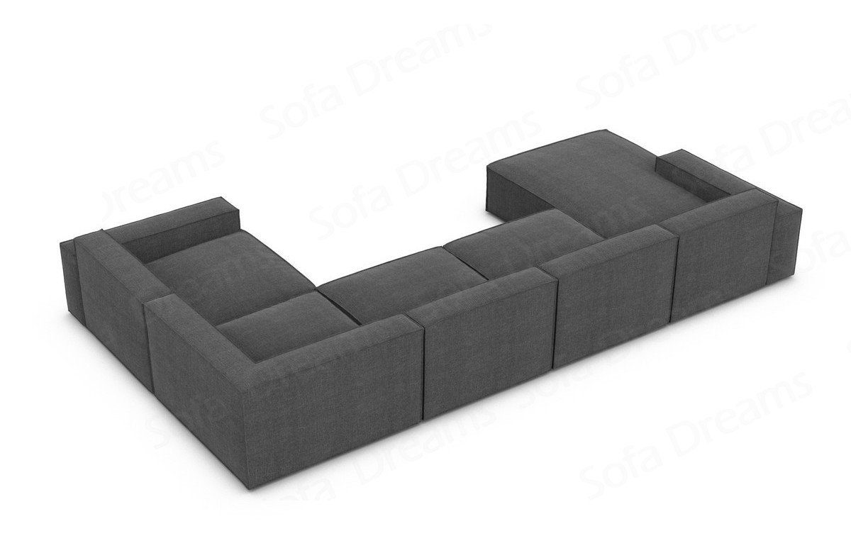 Form Loungesofa Stoffsofa mane, Strukturstoff Polstersofa Sofa Luxus, Designer schwarzgrau97 Formenta Sofa Wohnlandschaft U Polstercouch mit Dreams