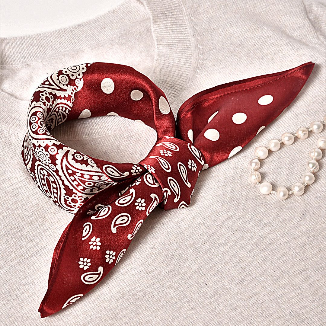 MayTree Seidentuch quadratisch, Punkte + Paisley Mix 53x53cm, Nickituch, Ba günstig online kaufen