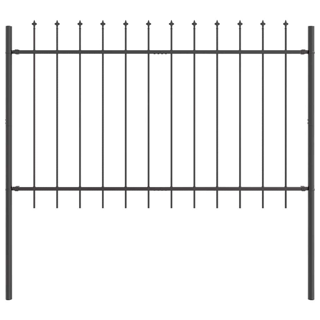 vidaXL Gartenzaun Gartenzaun WOERDEN 1,7 x 1 m Pulverbeschichteter Stahl Grau, (1-St)