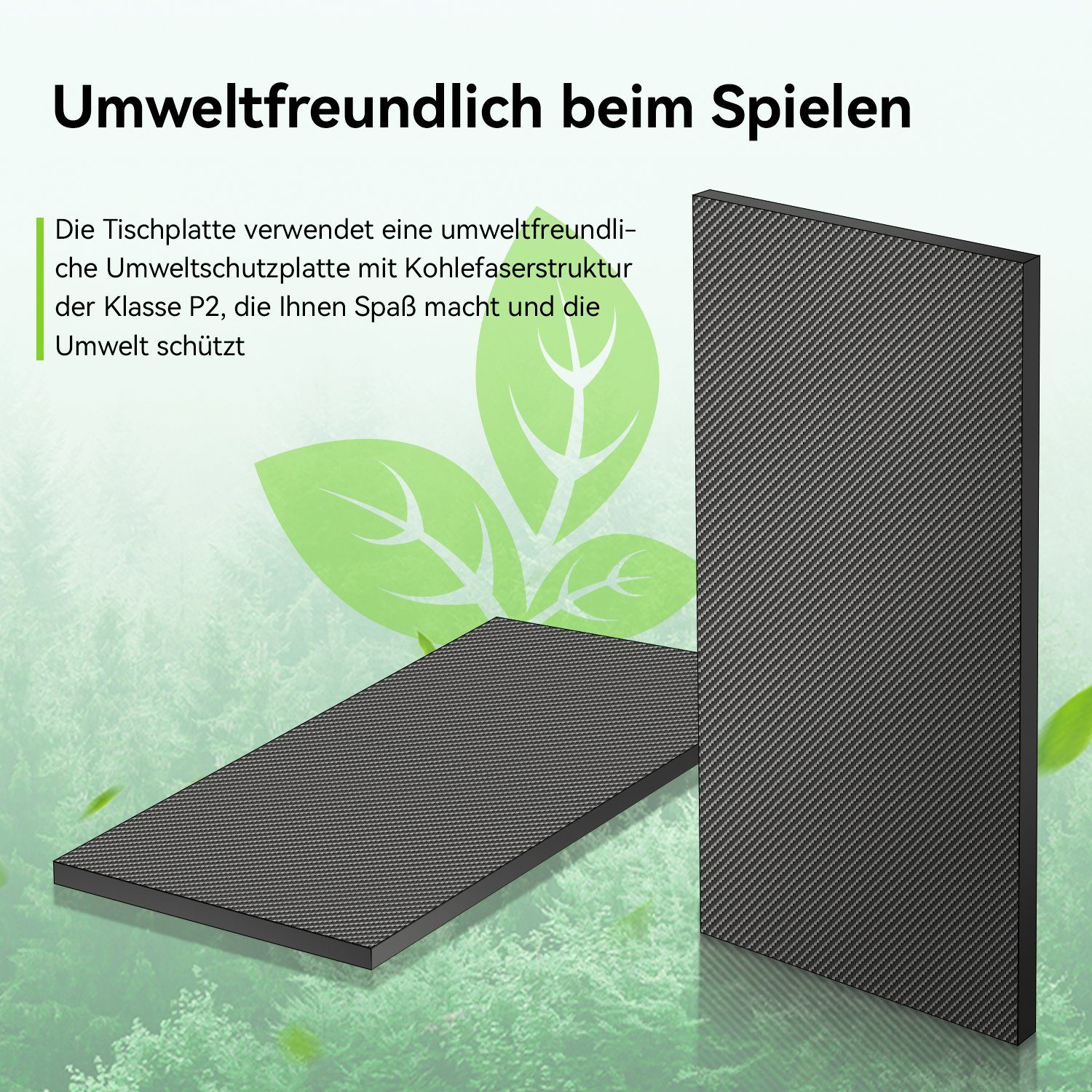 140x60x75 cm, Schwarz SONNI in LED-Beleuchtung, mit Gamingtisch 140cm breite Mehrzweckspieltisch