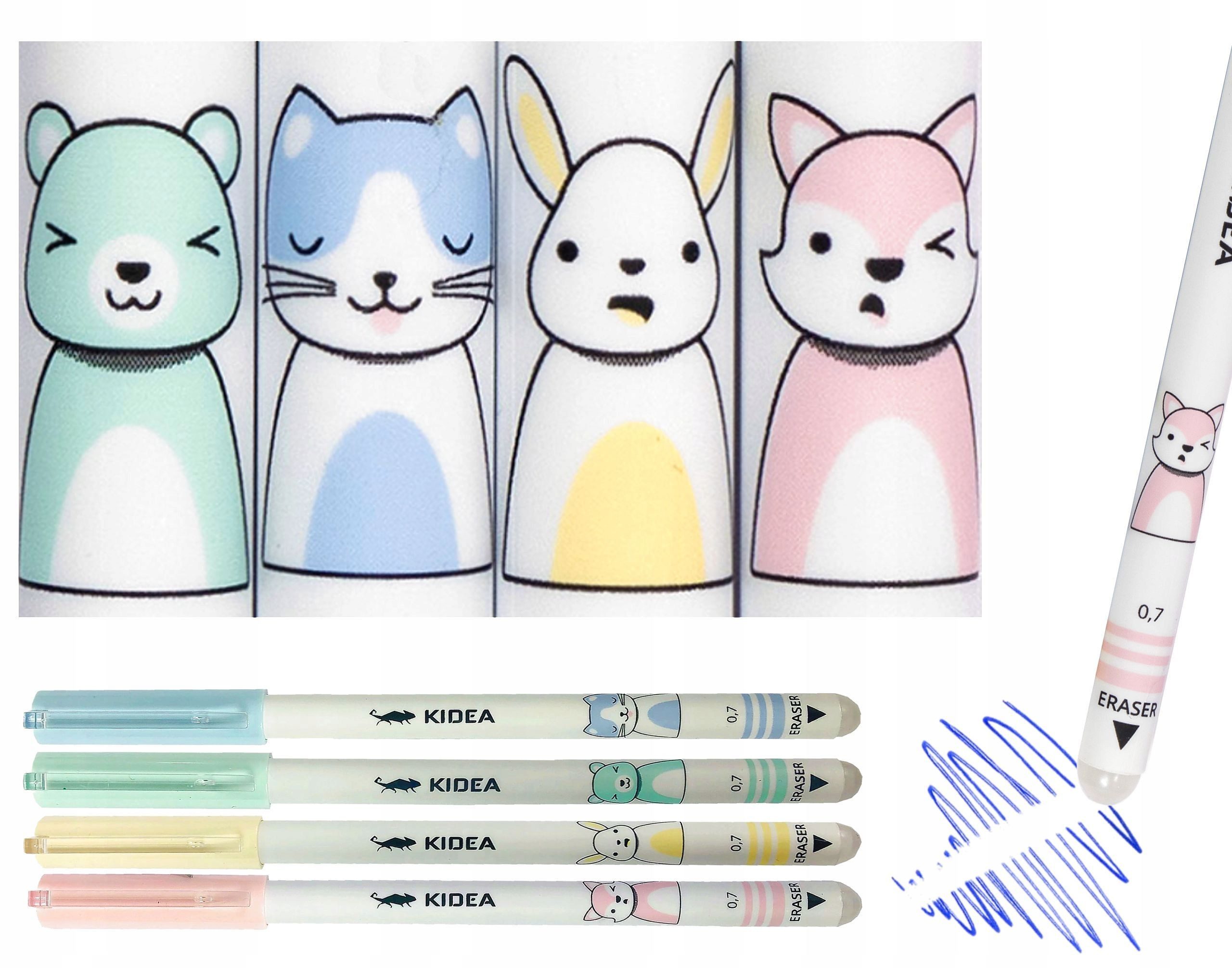 Kidea Bleistift 12x Kidea Bleistifte - Ausradierbare, blaue Tintenroller