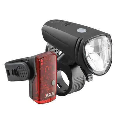 AXA Fahrradbeleuchtung Scheinwerfer Rücklicht GreenLine 15 Lux Akku Set AXA