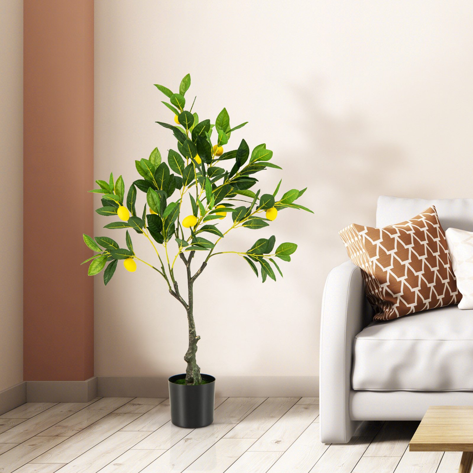 Kunstpflanze, KOMFOTTEU, Höhe 80 cm, Zitronenbaum Plastik Pflanze im Topf günstig online kaufen