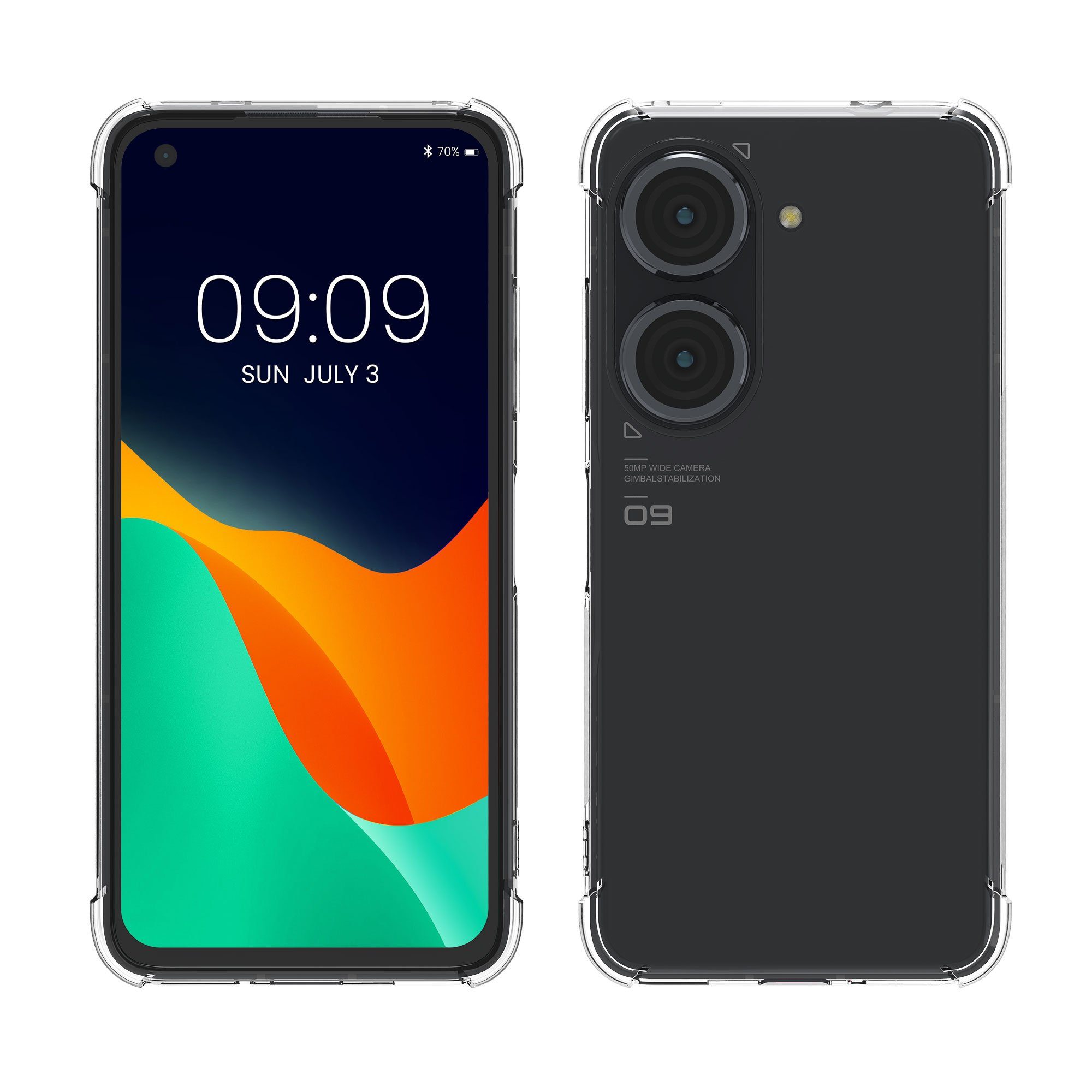 kwmobile Handyhülle Crystal Hülle für ASUS Zenfone 10 / Zenfone 9 TPU Silikon Case mit, TPU Silikon Case mit Ecken Schutz