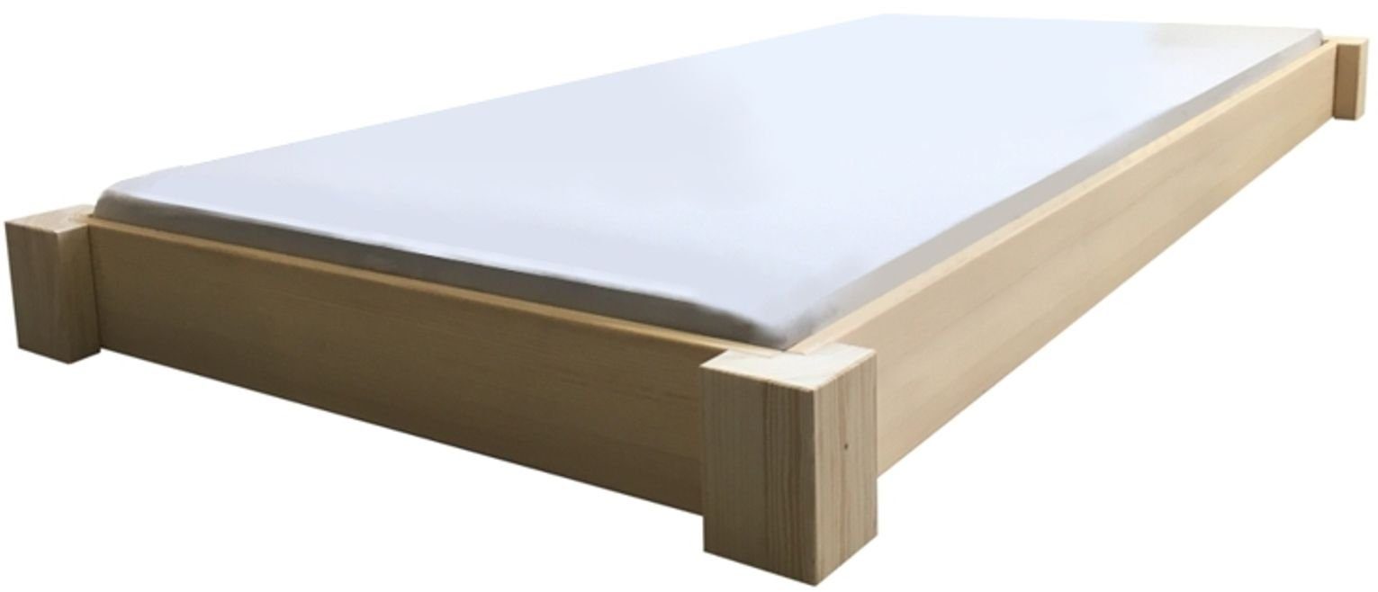 LIEGEWERK Massivholzbett Bodentiefes Designbett Bett 90x200 günstig online kaufen