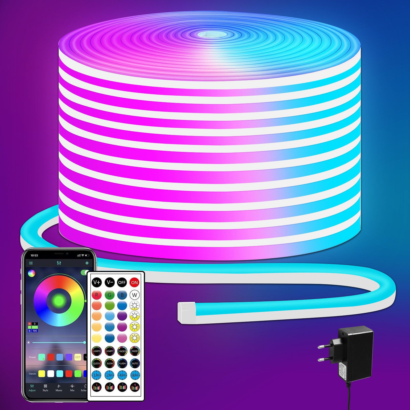 BlingBin LED Stripe LED Neon Led Strip RGB Streifen mit Fernbedienung/APP S günstig online kaufen