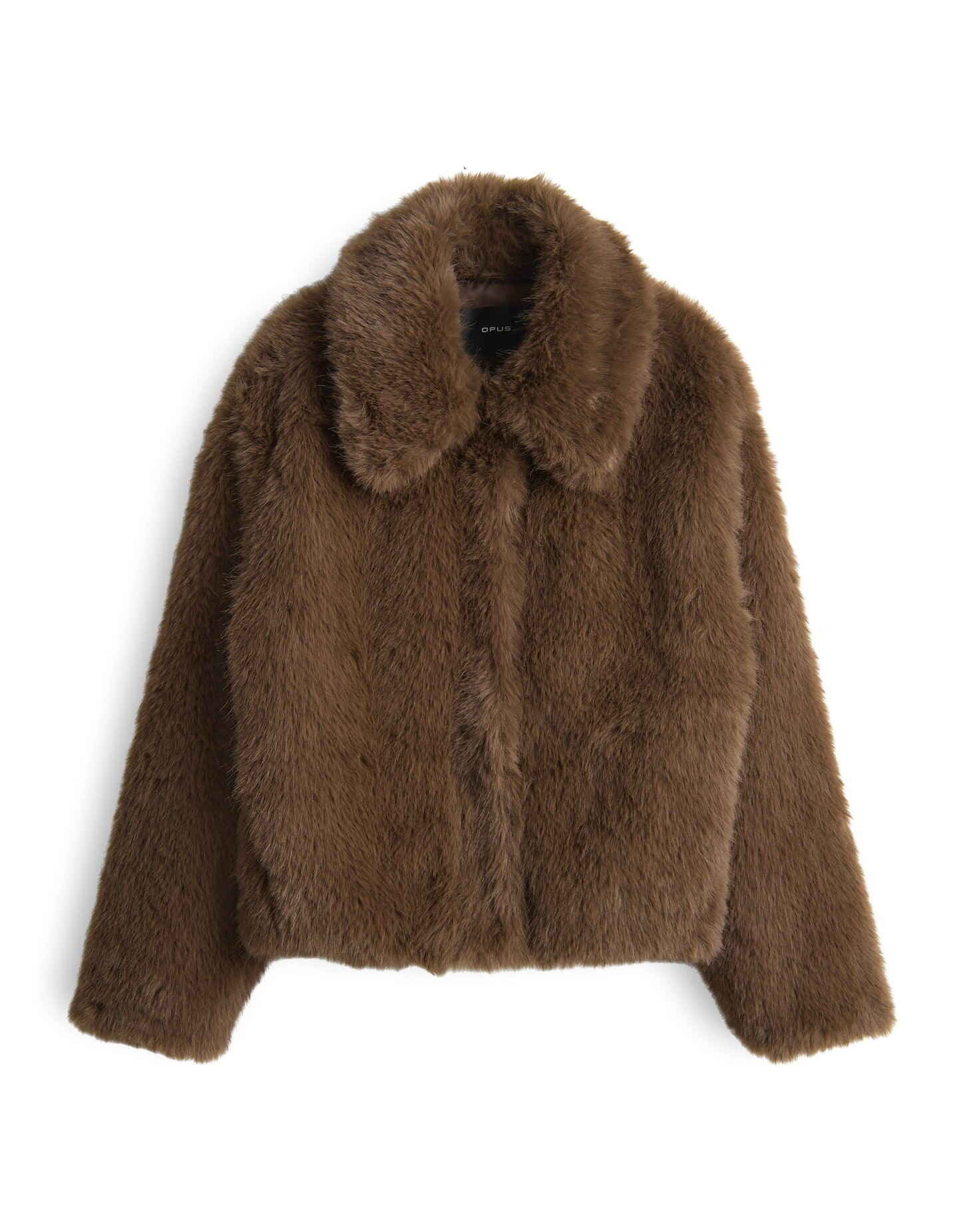 OPUS Winterjacke HAJORA verkürzt in Felloptik lockere Passform, weicher Gri günstig online kaufen